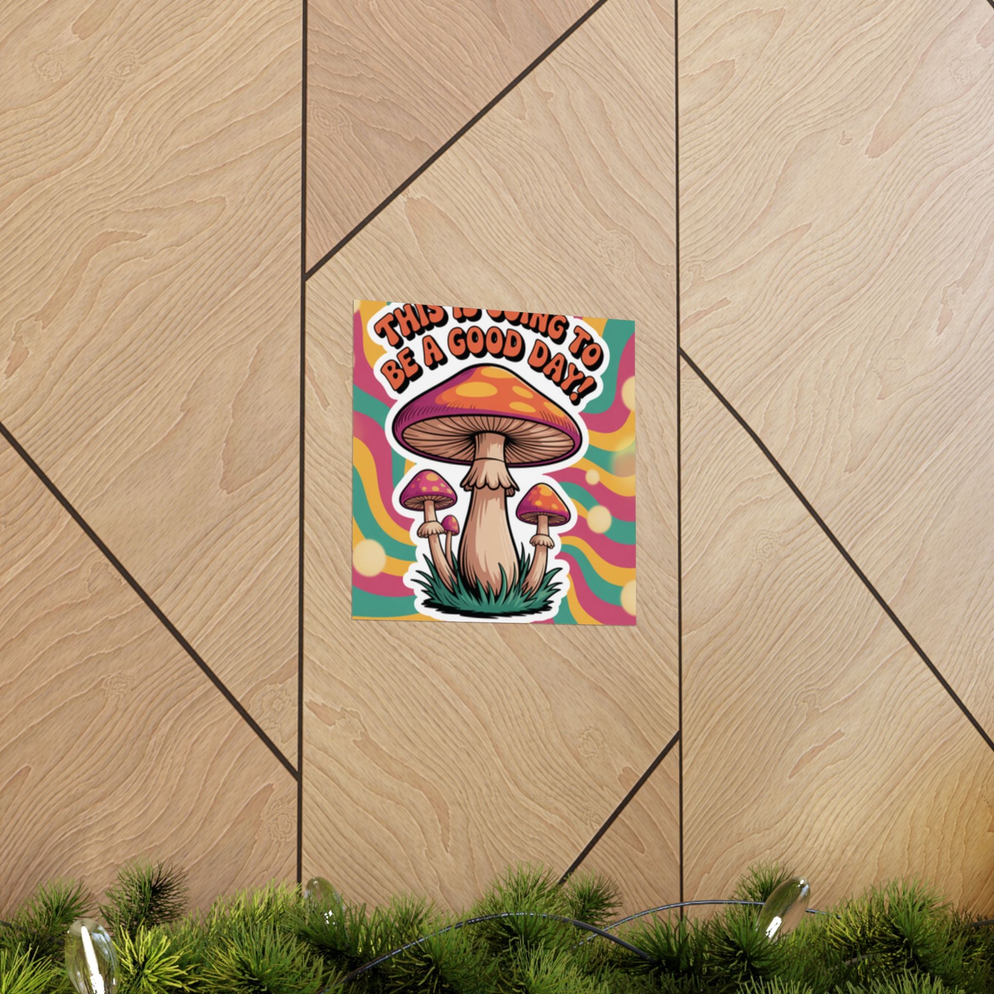 Colorful 70s Retro Mushroom Art Posters - Positive Wall Decor, Psychedelic Prints, Boho Home Decor, Gift for Friends, Inspirational Wall Art