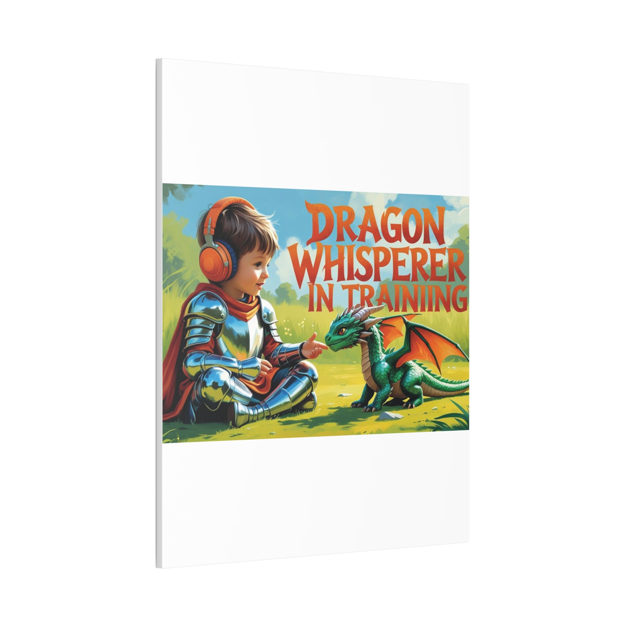 Dragon Whisperer Canvas Print, Playroom Decor, Childrens Wall Art, Fantasy Kids Room, Dragon Lover Gift, Adventure Art, Kid's Room Decor