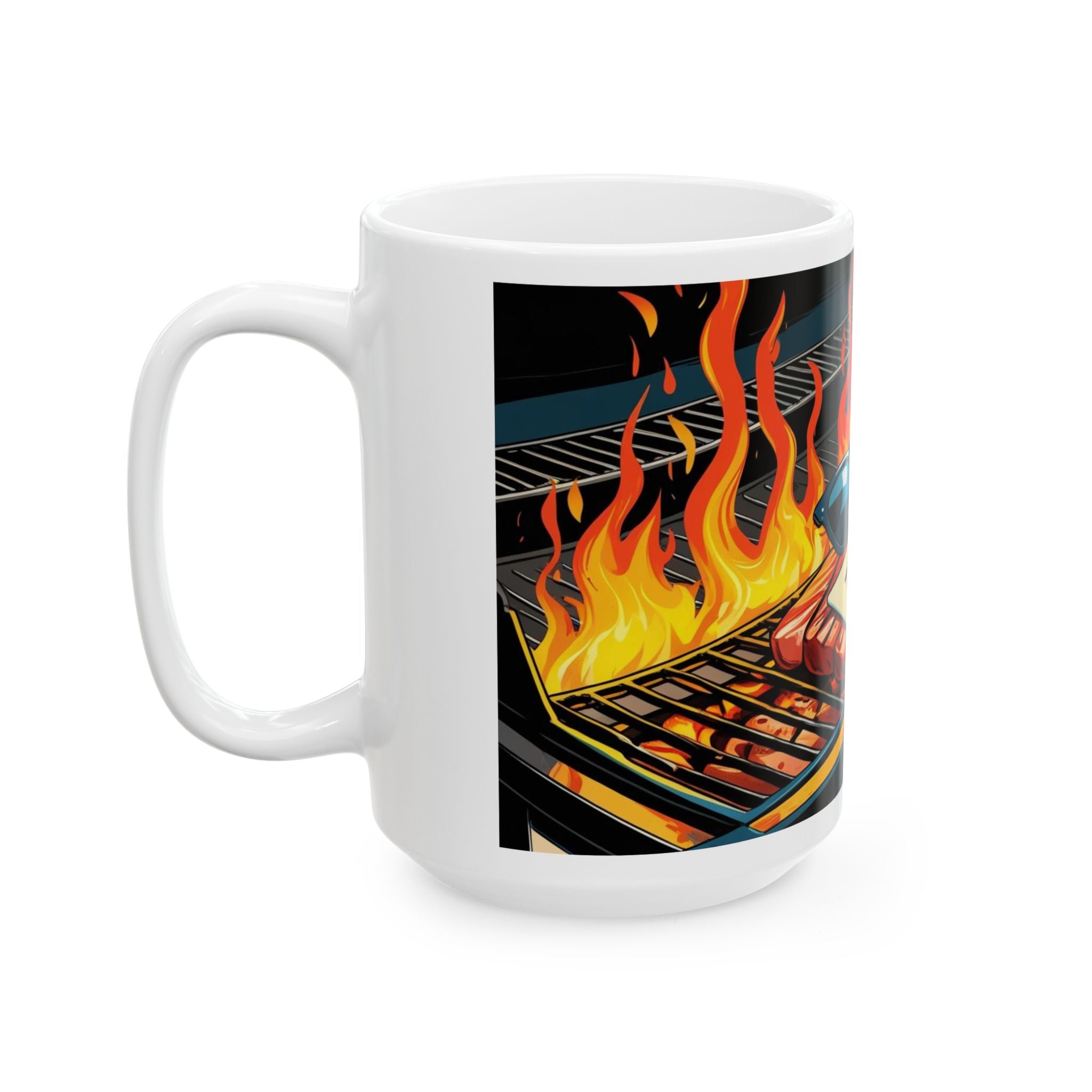 Fun Dad the Grill Master Ceramic Mug - Fun BBQ Coffee Cup for Grill Lovers, Father's Day Gift, Summer BBQ, Fire Up Your Mornings!