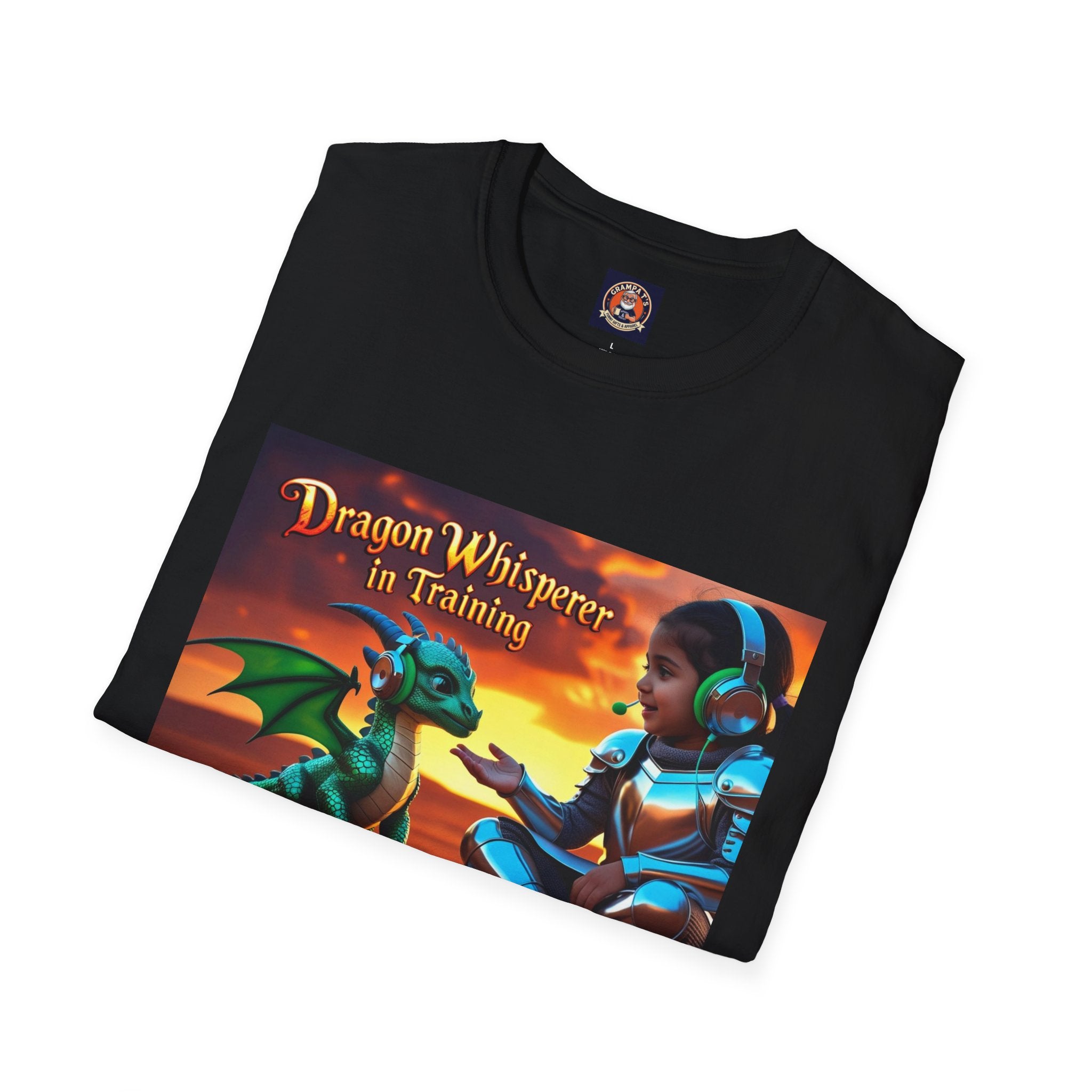 Funny Dragon Whisperer Unisex Softstyle T-Shirt | Fantasy Apparel, Gift for Dragon Lovers, Kids & Adults, Birthday Present, Magical Vibe