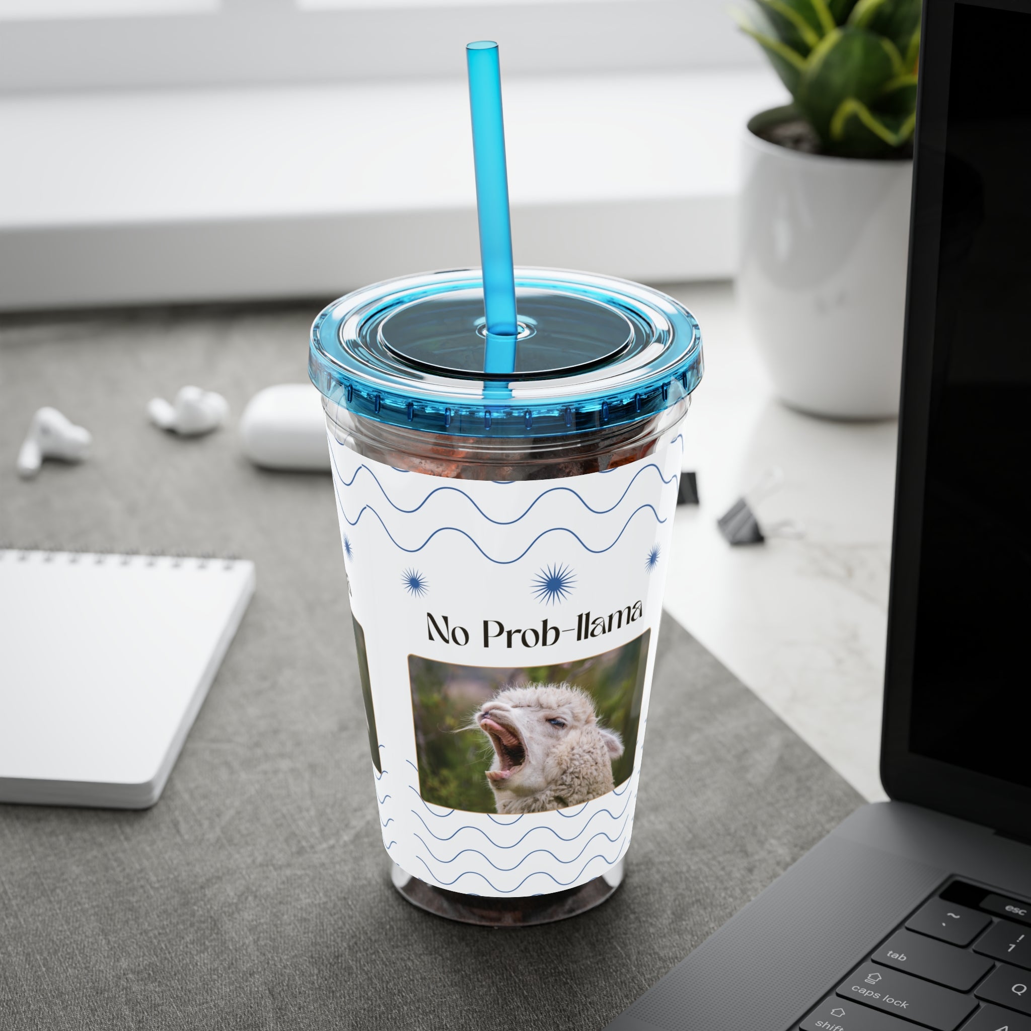 Tumbler Cup - &quot;No Prob-Llama&quot; Graphic 16oz Sunsplash Travel Cup