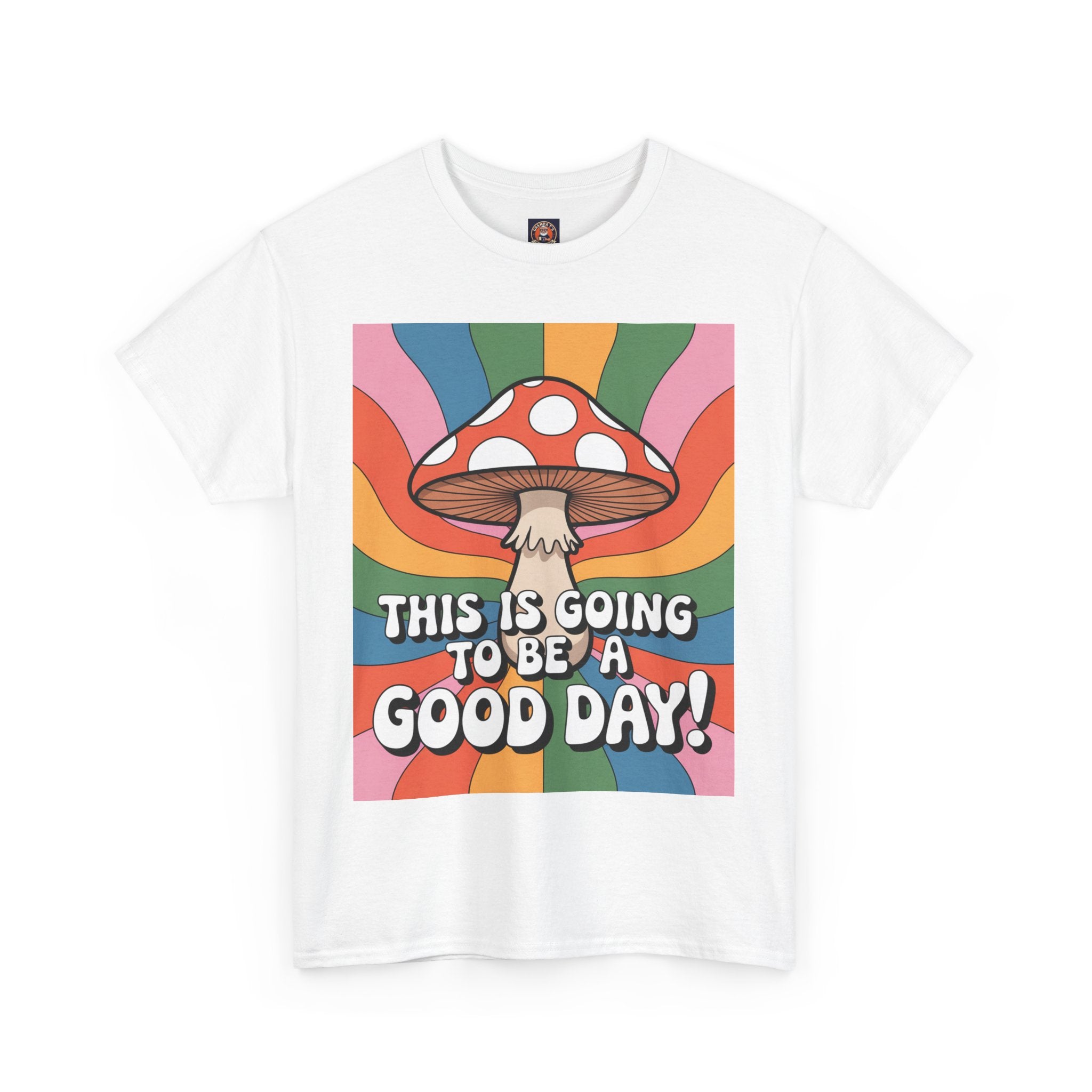 Fun Hippy Mushroom Cheerful Graphic Tee, Positive Vibes T-Shirt for Everyday Wear, Gift for Nature Lovers, Trendy Casual Wear, Eco-Friendly Fashion