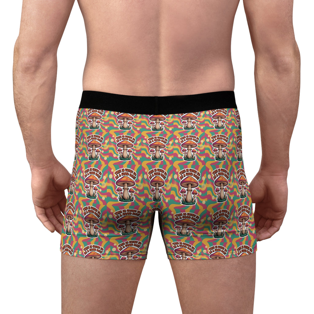 Colorful Mushroom Men's Boxer Briefs, Funky Underwear, Unique Gift, Festival Style, Vibrant Prints, Comfortable Daily Wear