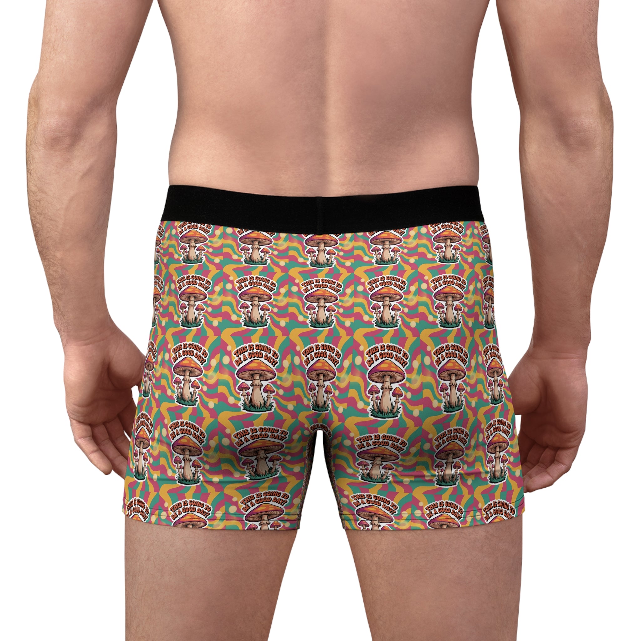 Colorful Mushroom Men's Boxer Briefs, Funky Underwear, Unique Gift, Festival Style, Vibrant Prints, Comfortable Daily Wear