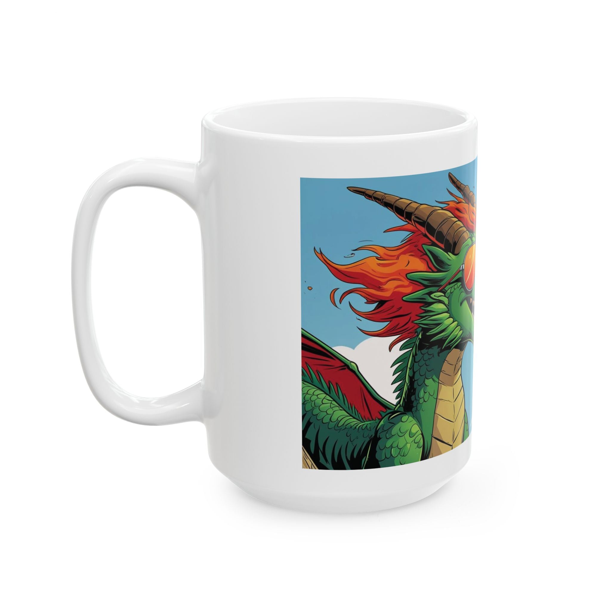 Fire-Breathing Dragon Ceramic Mug - Fun Fantasy Coffee Cup for Dragon Lovers, Fantasy Gifts, Quirky Home Decor, Birthday, Cosplay