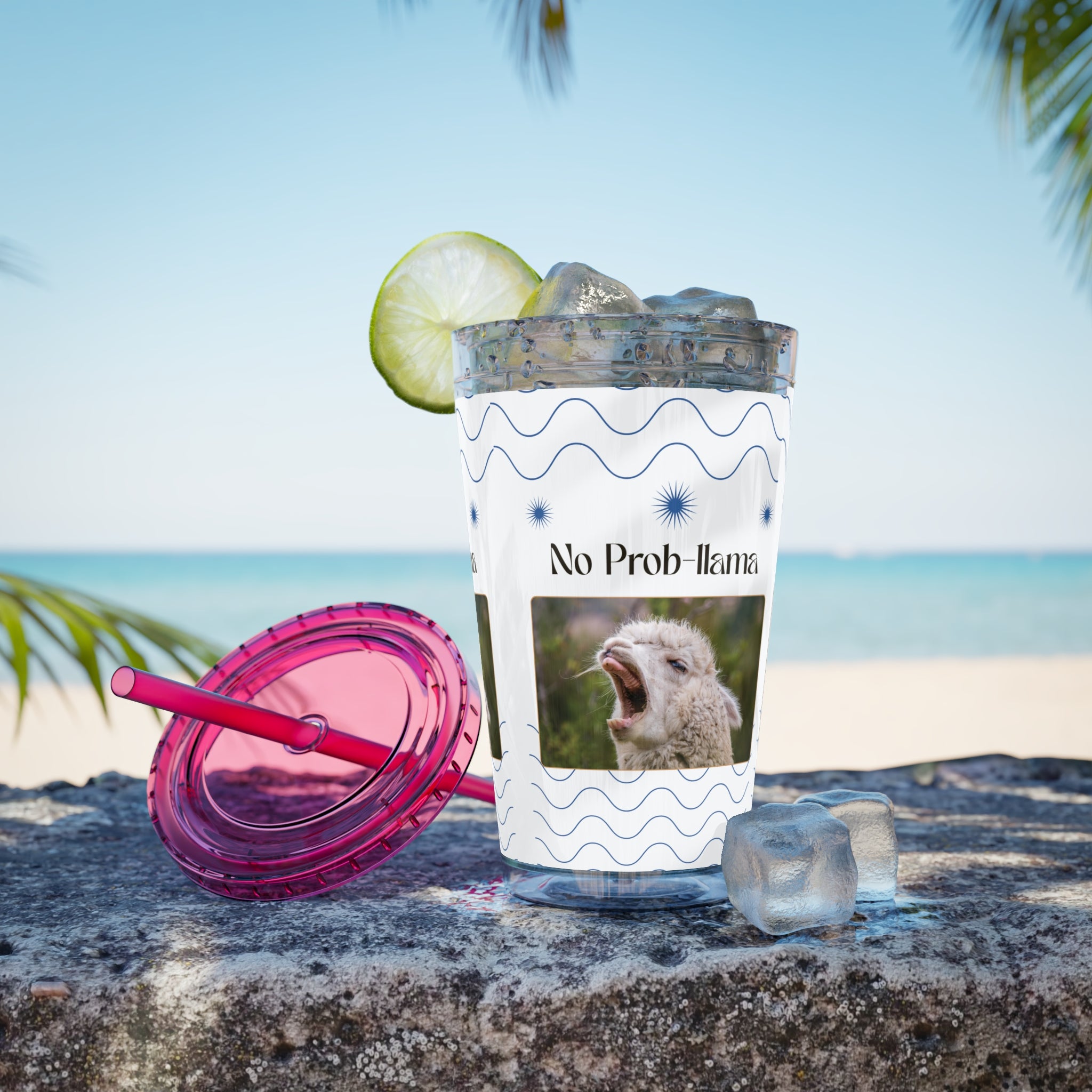 Tumbler Cup - &quot;No Prob-Llama&quot; Graphic 16oz Sunsplash Travel Cup