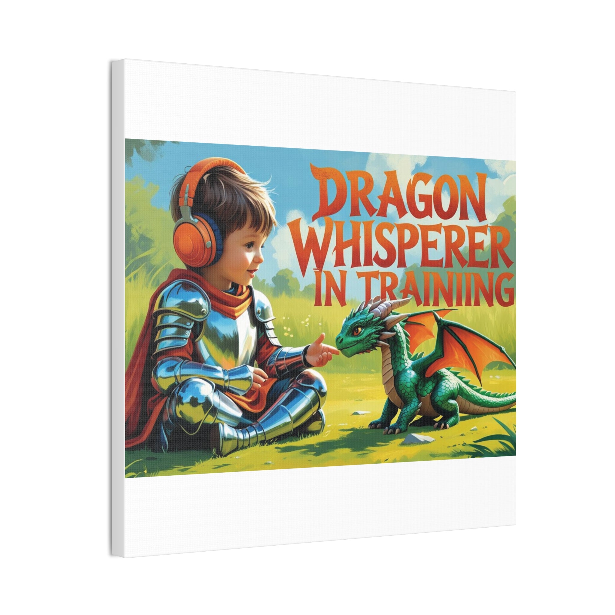 Dragon Whisperer Canvas Print, Playroom Decor, Childrens Wall Art, Fantasy Kids Room, Dragon Lover Gift, Adventure Art, Kid's Room Decor