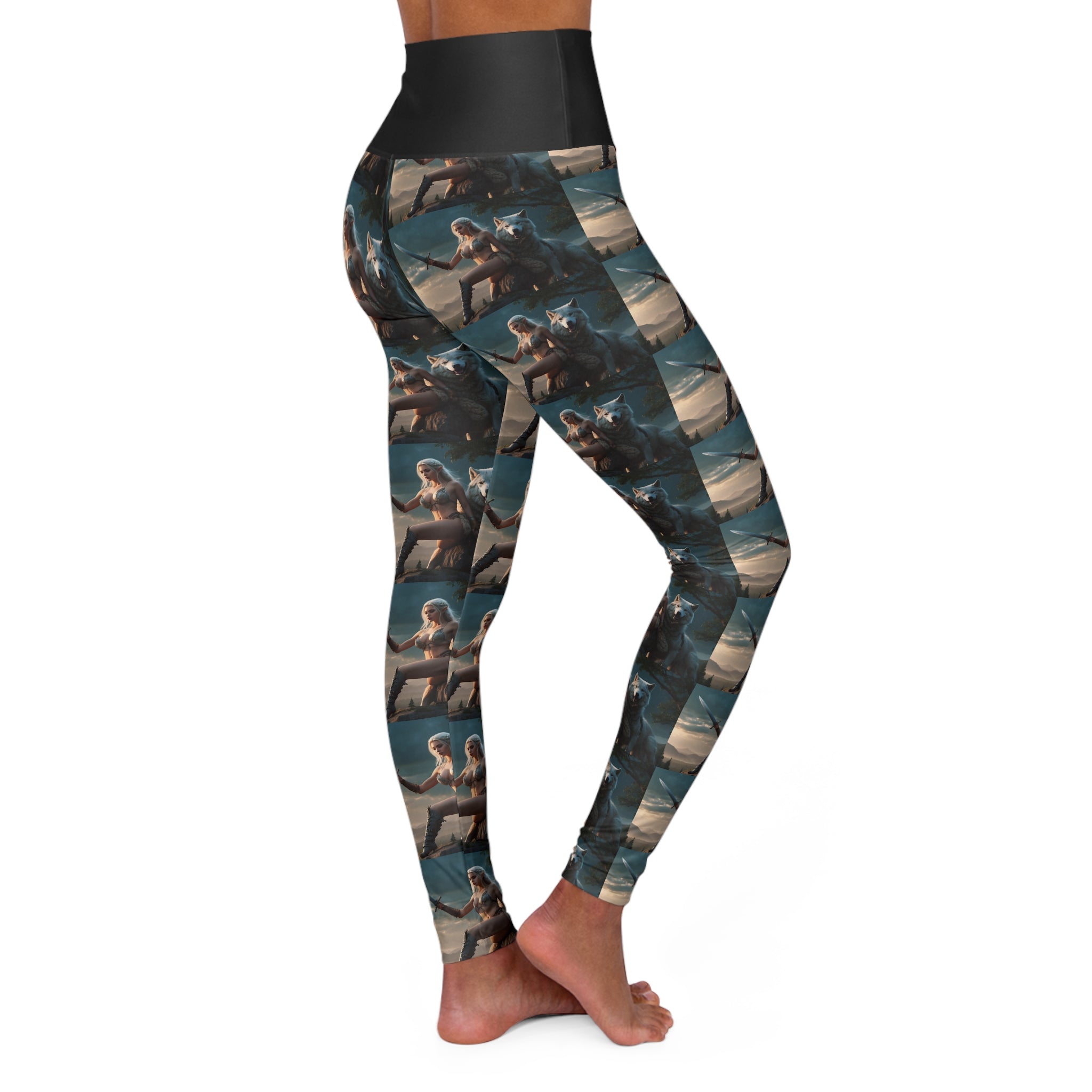 High Waisted Elf/Wolf Yoga Leggings | Fitness Leggings for Women, Comfortable Workout Gear, Stylish Gym Wear, Perfect for Yoga and Fitness Classes