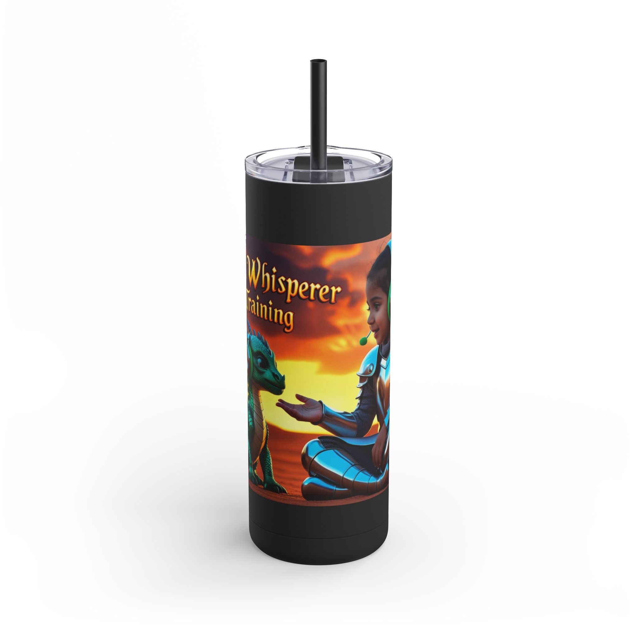 Grampa T’s “Dragon Whisperer Fuel” Matte Tumbler – 20oz Travel Mug for Young Beast Tamers & Fantasy Fanatics | Epic Gift for Kids, Dreamers & Dragon Lovers