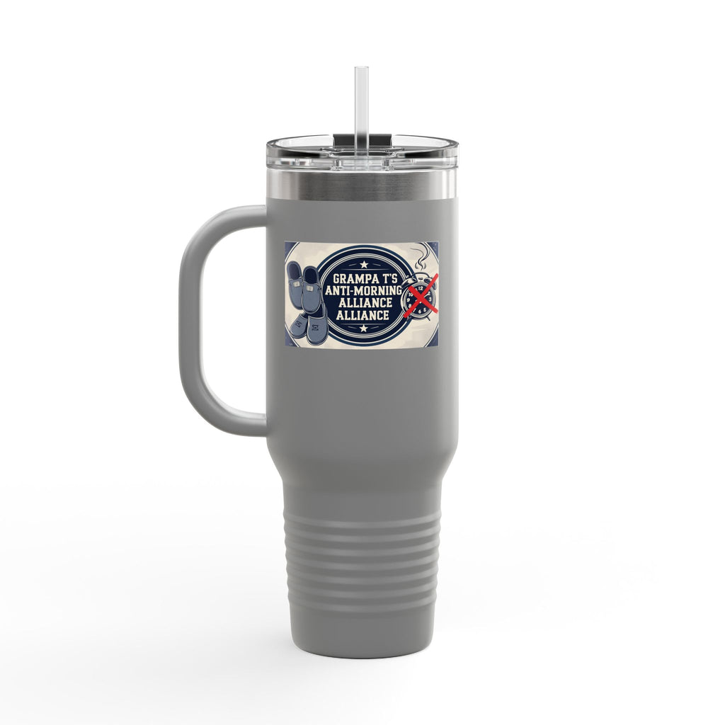 Grampa T's Anti-Morning Funny Custom Insulated Travel Mug, 40oz – Perfect for Coffee Lovers, On-the-Go Drinkware, Gifts for Him/Her, Unique Travel Accessories, [...]