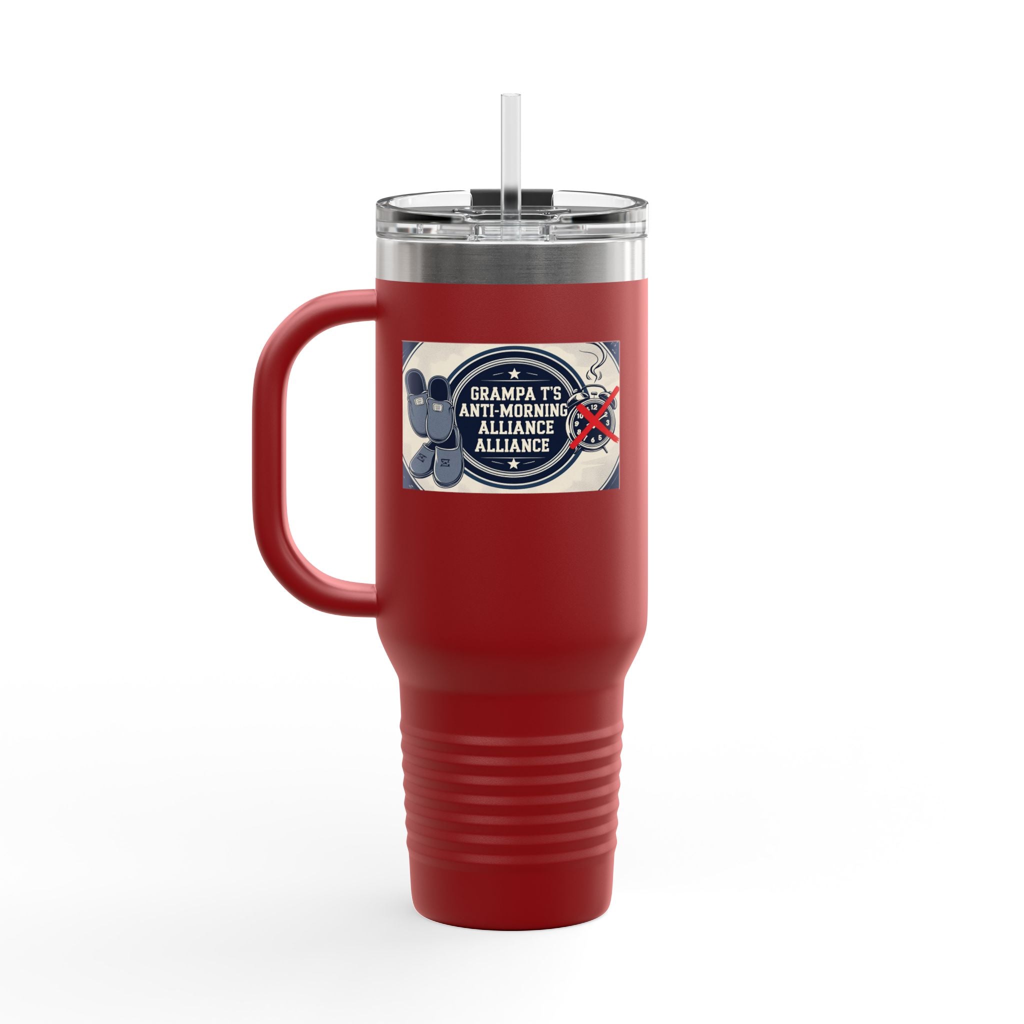 Grampa T's Anti-Morning Funny Custom Insulated Travel Mug, 40oz – Perfect for Coffee Lovers, On-the-Go Drinkware, Gifts for Him/Her, Unique Travel Accessories, [...]