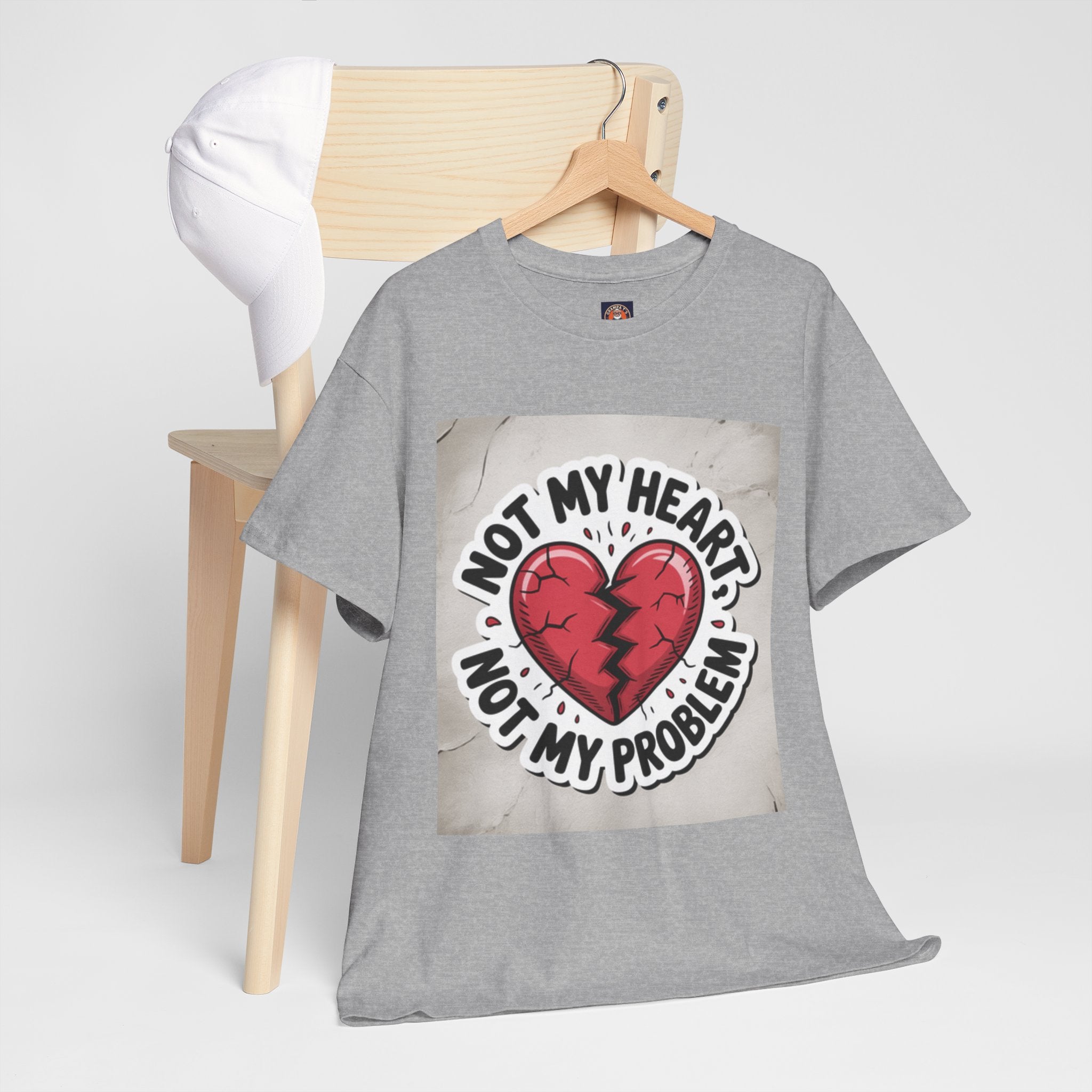 Heartbreak Humor Tee: Not My Heart Not My Problem, Funny T-Shirt, Unisex Cotton Tee, Casual Wear, Gifts for Friends, Breakup Apparel