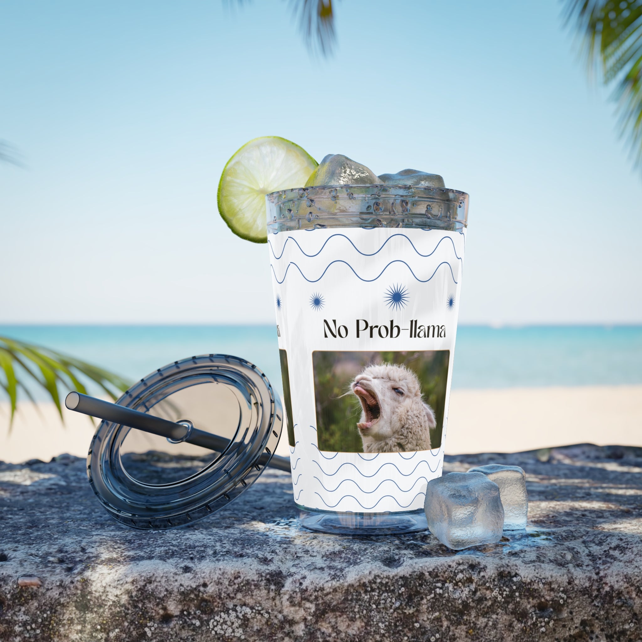 Tumbler Cup - &quot;No Prob-Llama&quot; Graphic 16oz Sunsplash Travel Cup