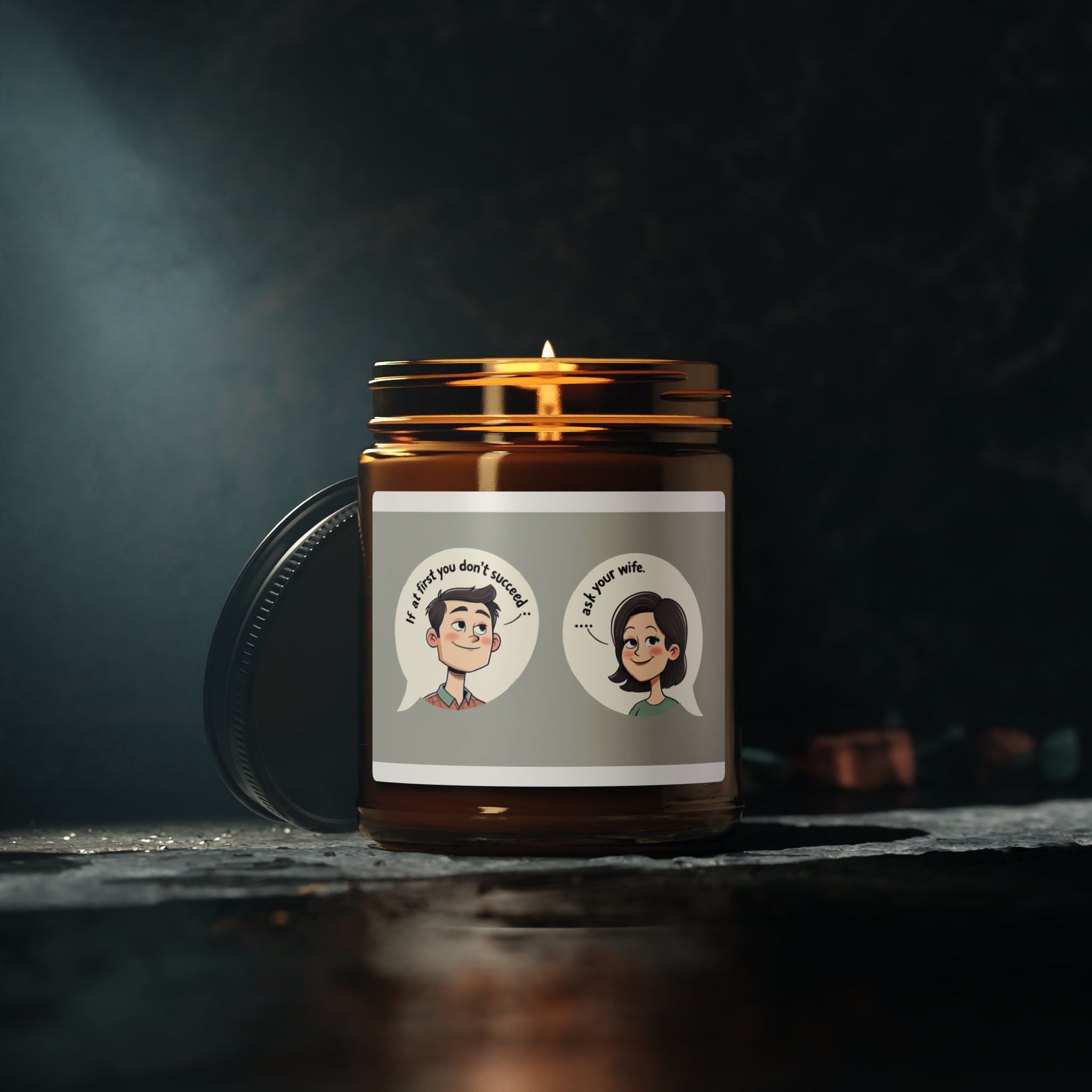 Funny Ask My Wife Scented Soy Candle - Cozy Home Decor, Gift for Her, Aromatherapy, Self-Care, Relaxation, Unique Candle Gift