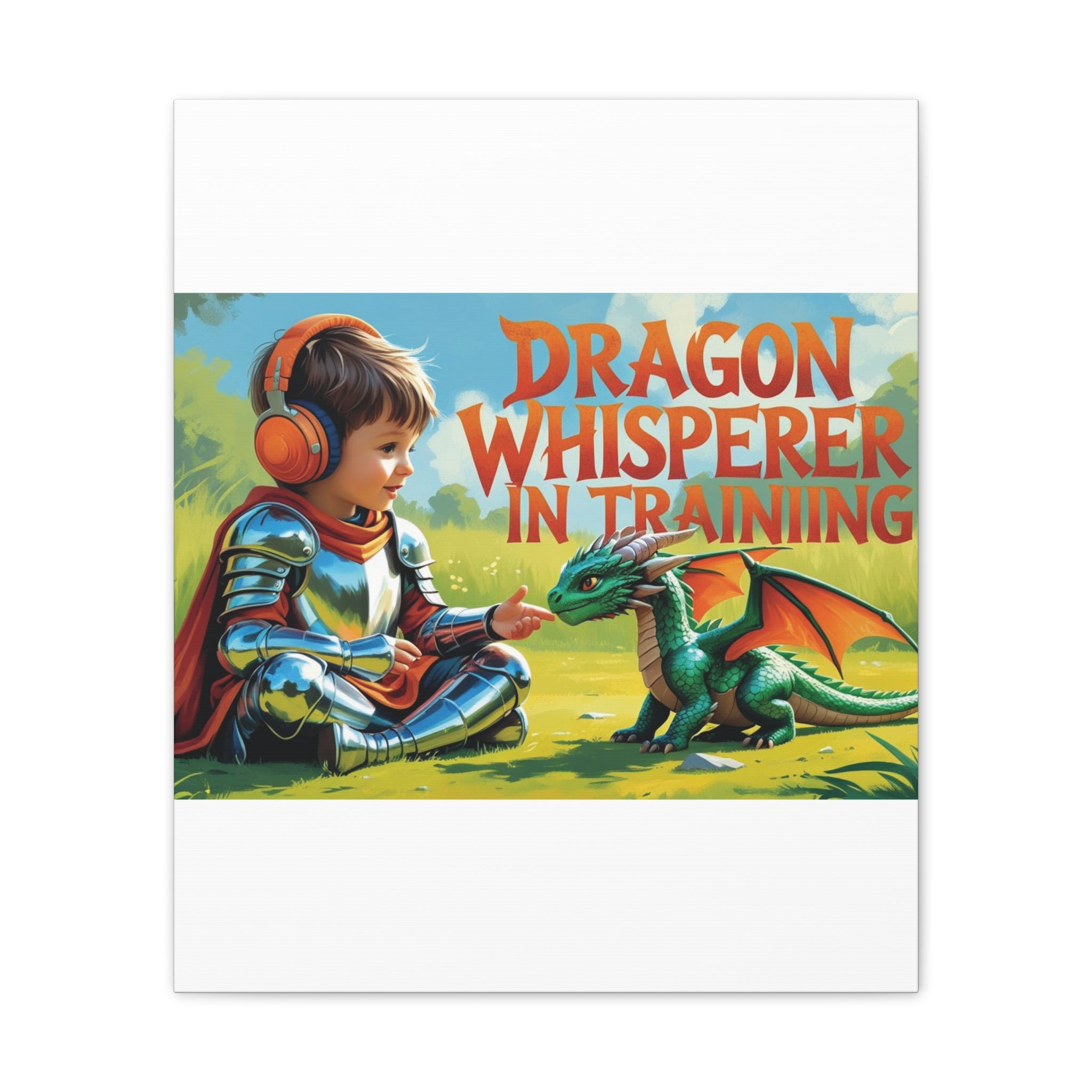 Dragon Whisperer Canvas Print, Playroom Decor, Childrens Wall Art, Fantasy Kids Room, Dragon Lover Gift, Adventure Art, Kid's Room Decor