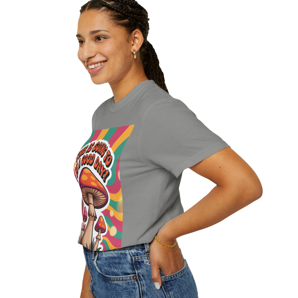 Positive Vibes T-shirt, Retro Mushroom Tee, Unisex Psychedelic Shirt, Gift for Friends, Casual Wear, Summer Essentials