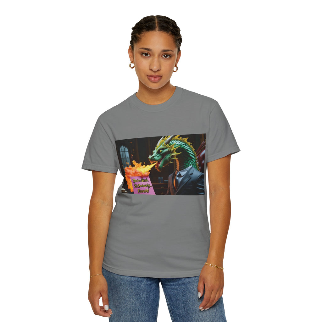 Dragon Fire  Unisex Garment-Dyed T-Shirt, Fun Graphic Tee, Unique Gift, Casual Wear, Fantasy Lover Apparel, Statement Shirt
