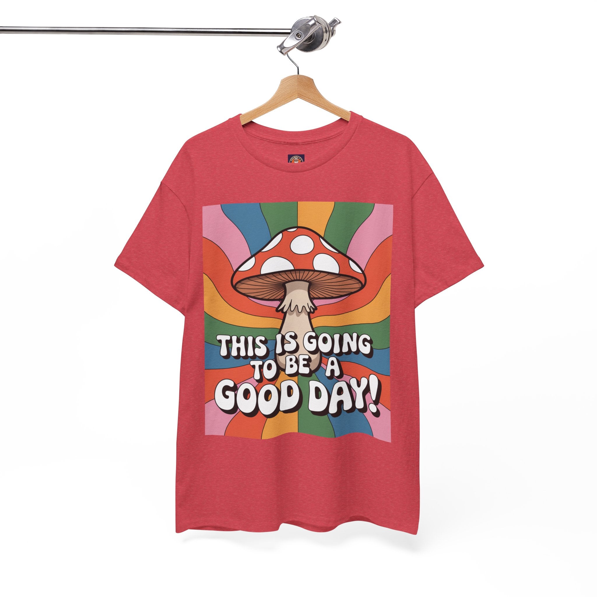 Fun Hippy Mushroom Cheerful Graphic Tee, Positive Vibes T-Shirt for Everyday Wear, Gift for Nature Lovers, Trendy Casual Wear, Eco-Friendly Fashion
