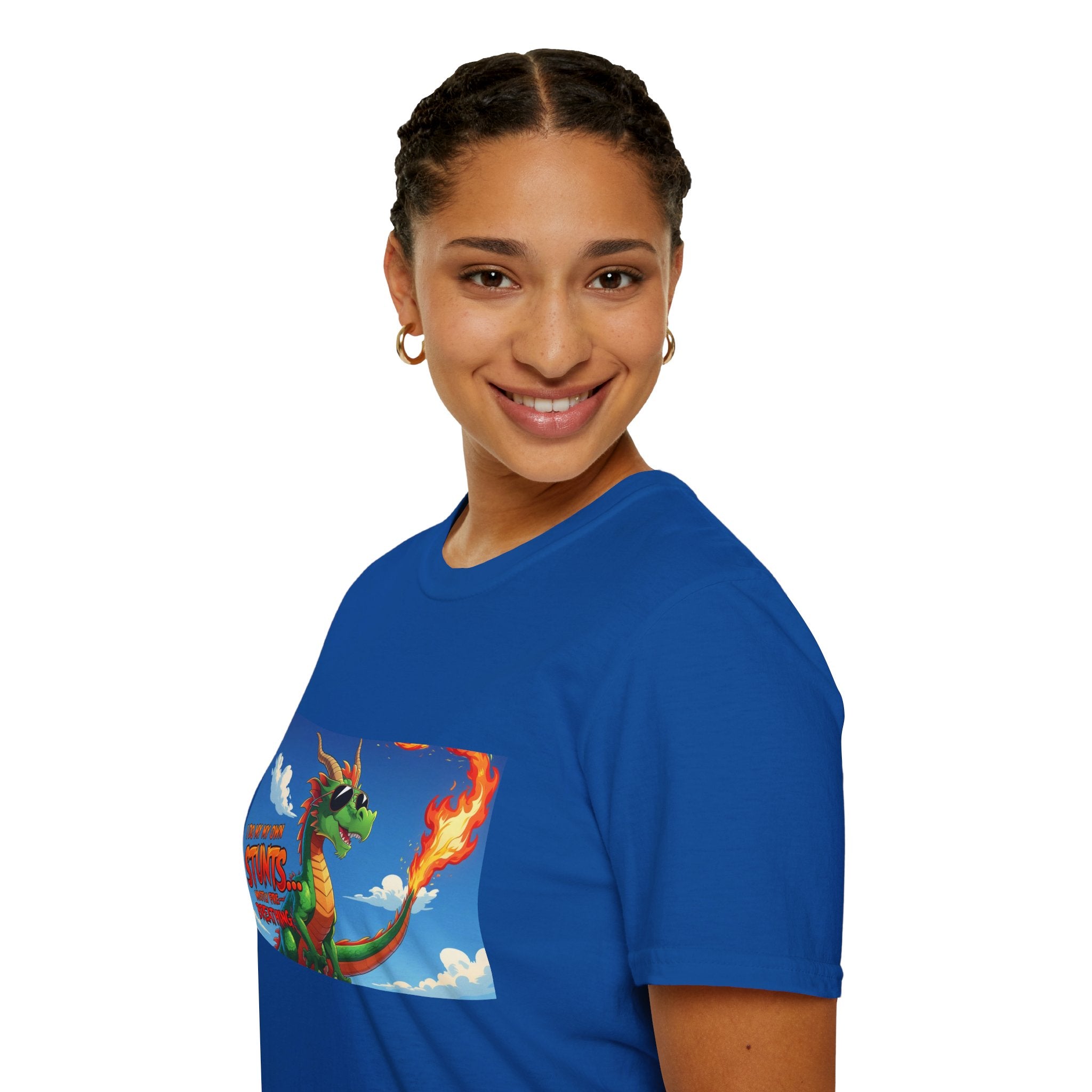 Funny Fire-Breathing Dragon T-Shirt | Fantasy Graphic Tee for Kids and Adults, Unisex Softstyle T-Shirt, Casual Wear, Game Night Apparel, [...]