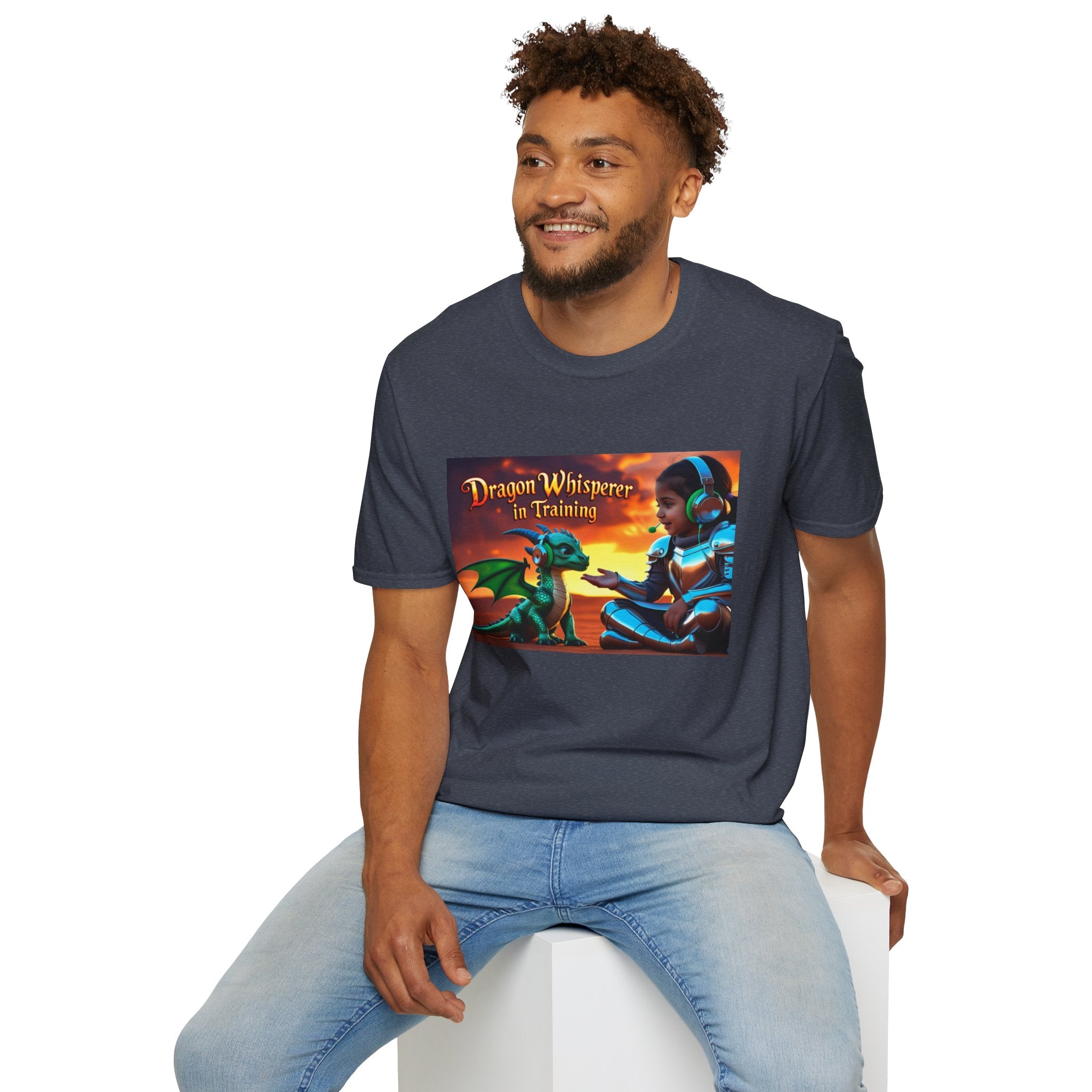 Funny Dragon Whisperer Unisex Softstyle T-Shirt | Fantasy Apparel, Gift for Dragon Lovers, Kids & Adults, Birthday Present, Magical Vibe