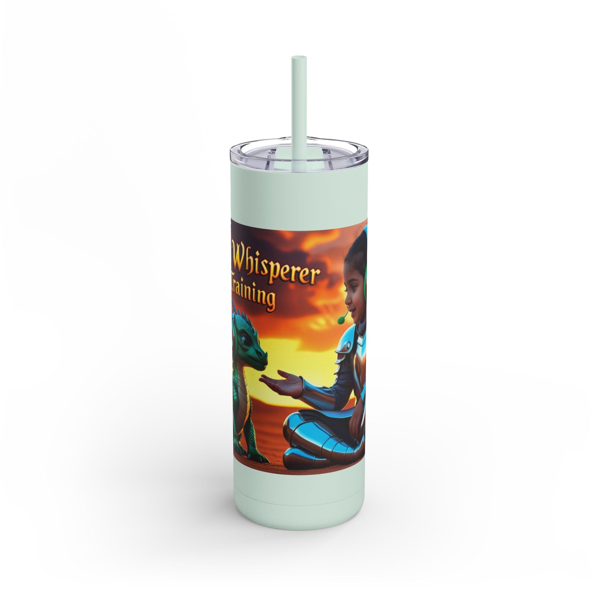 Grampa T’s “Dragon Whisperer Fuel” Matte Tumbler – 20oz Travel Mug for Young Beast Tamers & Fantasy Fanatics | Epic Gift for Kids, Dreamers & Dragon Lovers