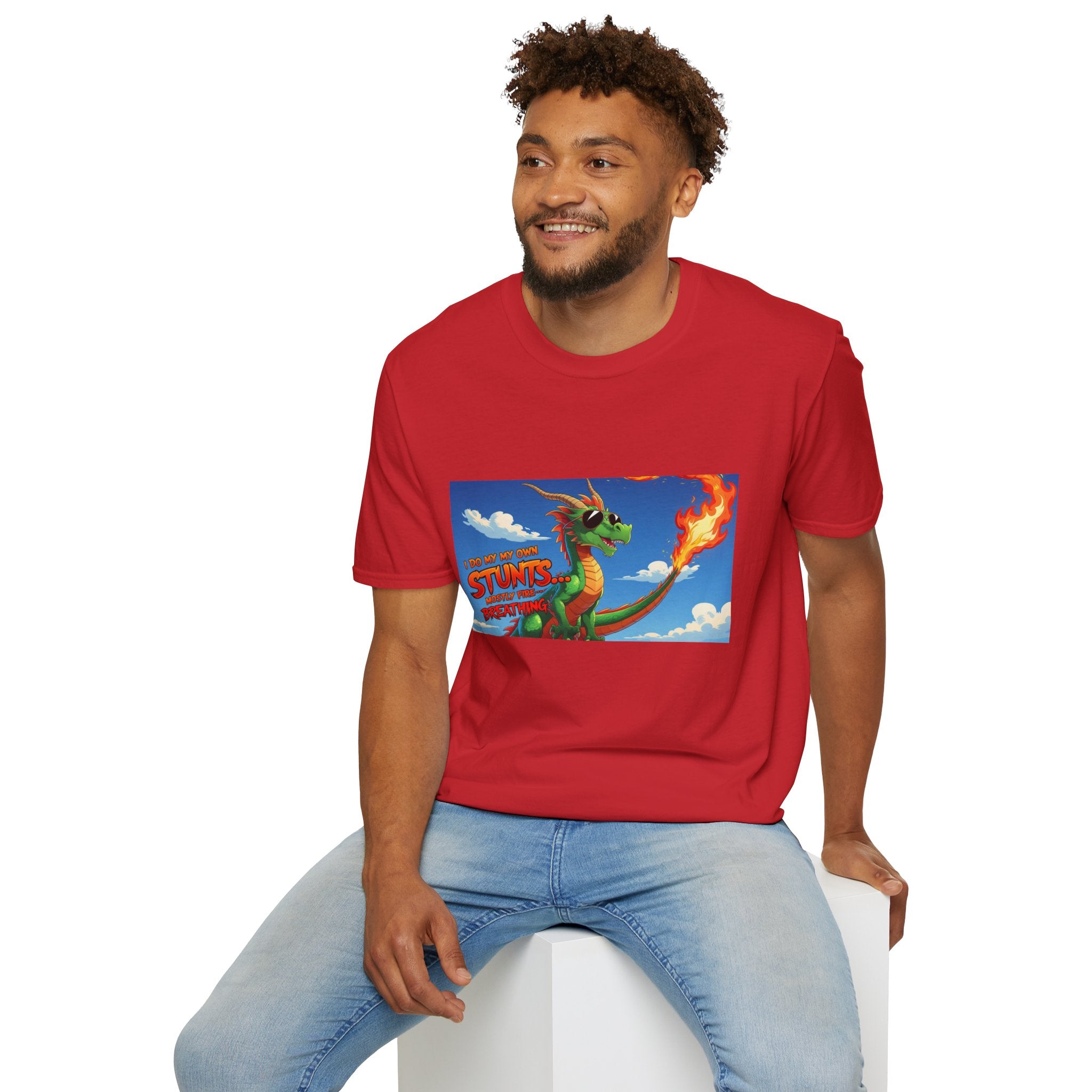 Funny Fire-Breathing Dragon T-Shirt | Fantasy Graphic Tee for Kids and Adults, Unisex Softstyle T-Shirt, Casual Wear, Game Night Apparel, [...]