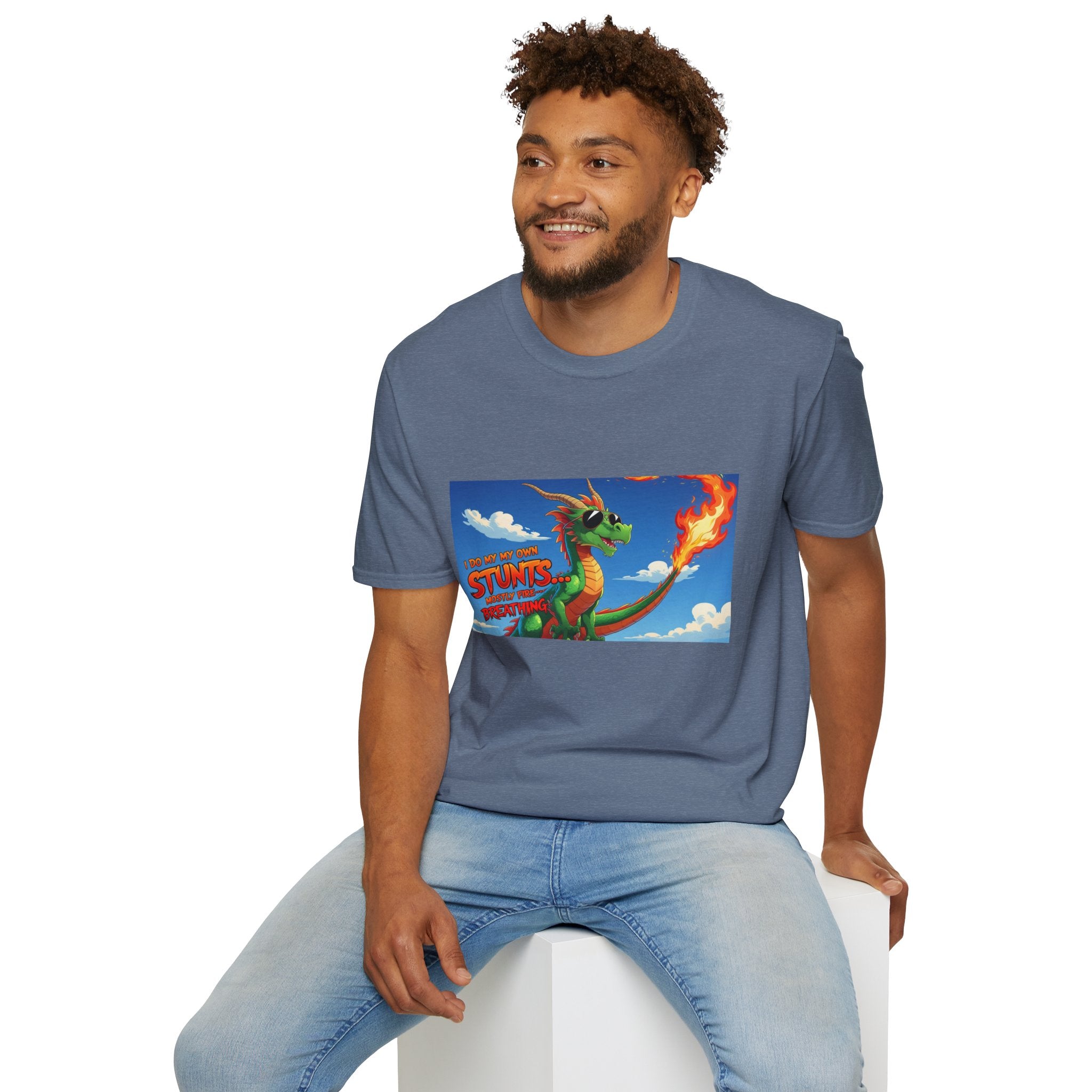 Funny Fire-Breathing Dragon T-Shirt | Fantasy Graphic Tee for Kids and Adults, Unisex Softstyle T-Shirt, Casual Wear, Game Night Apparel, [...]