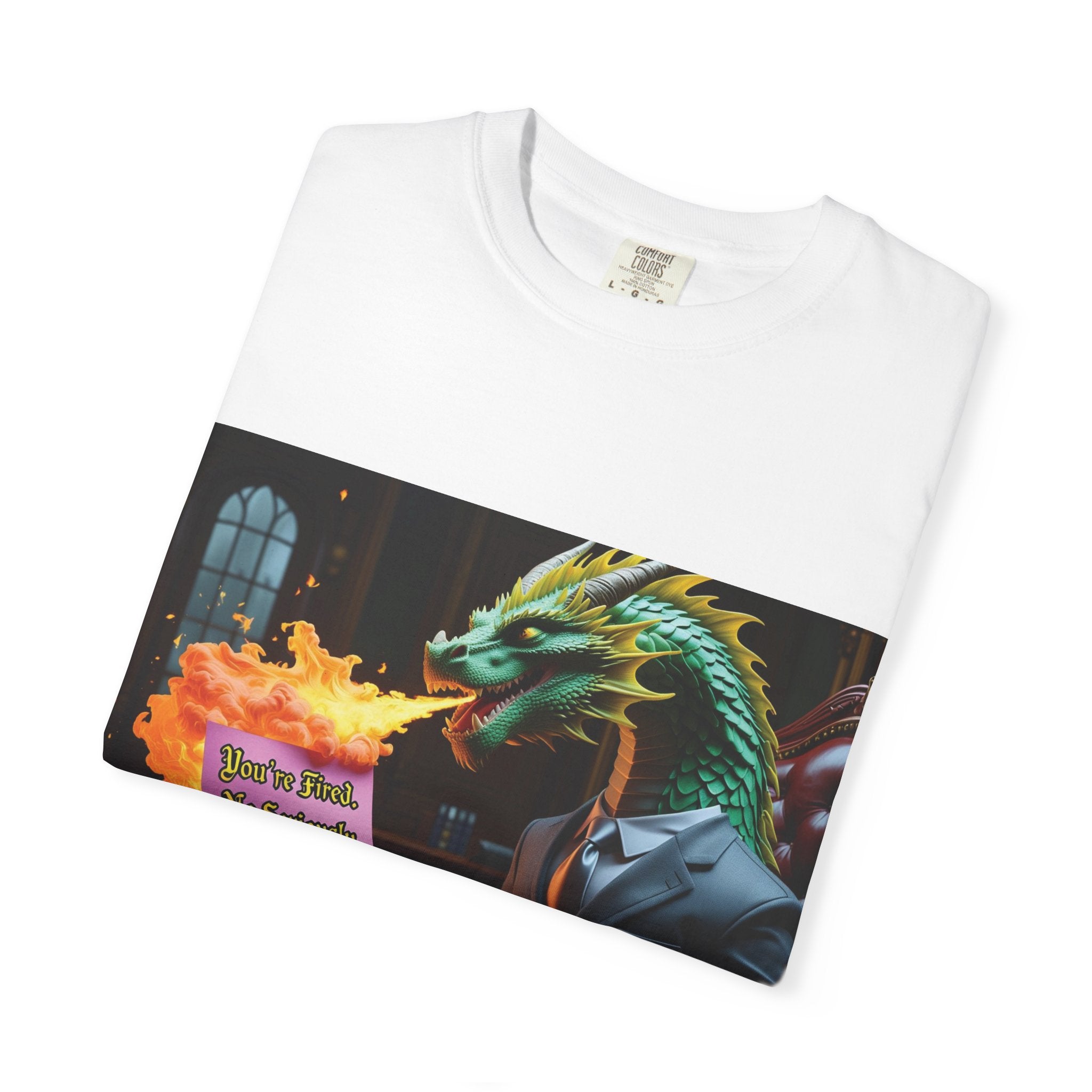 Dragon Fire  Unisex Garment-Dyed T-Shirt, Fun Graphic Tee, Unique Gift, Casual Wear, Fantasy Lover Apparel, Statement Shirt
