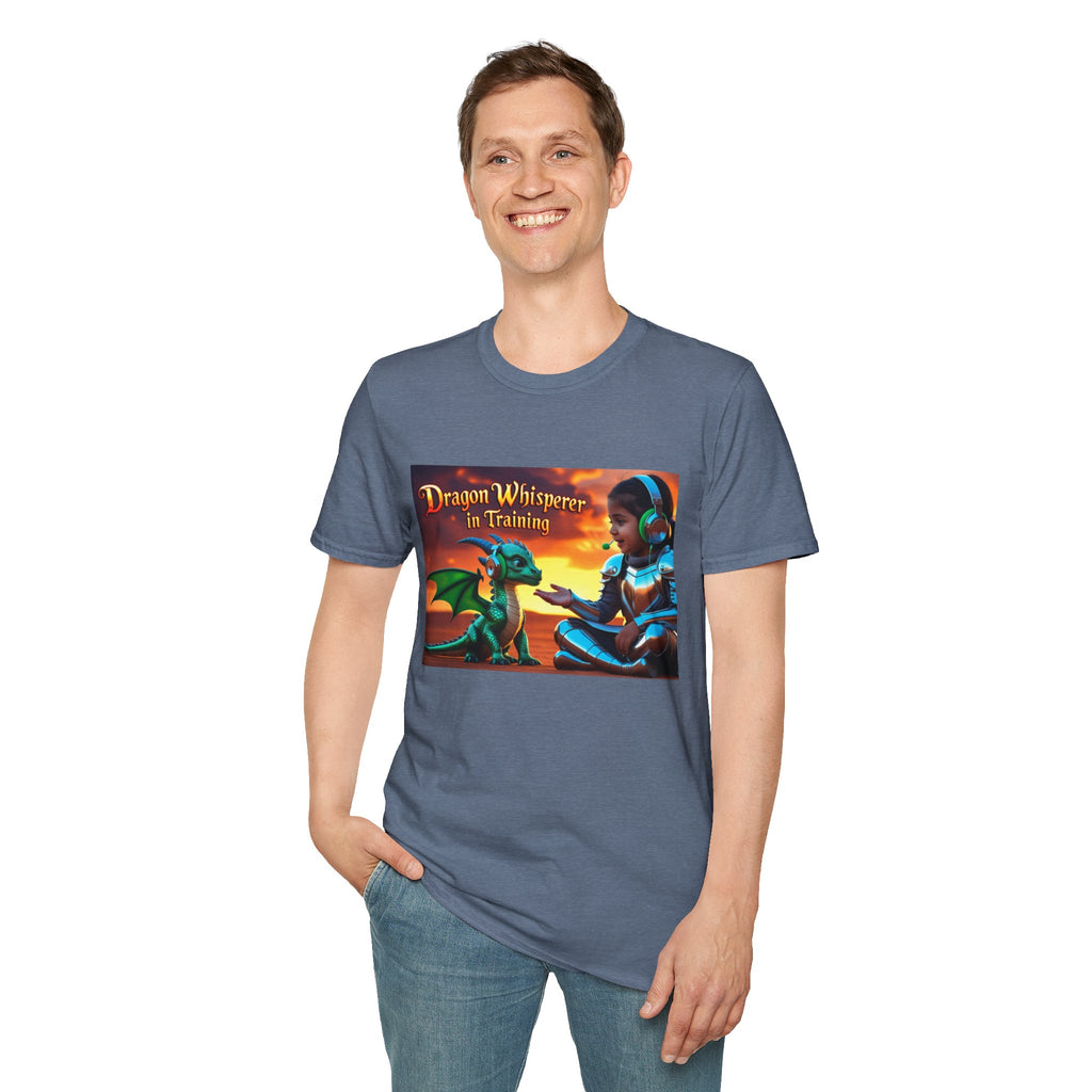 Funny Dragon Whisperer Unisex Softstyle T-Shirt | Fantasy Apparel, Gift for Dragon Lovers, Kids & Adults, Birthday Present, Magical Vibe