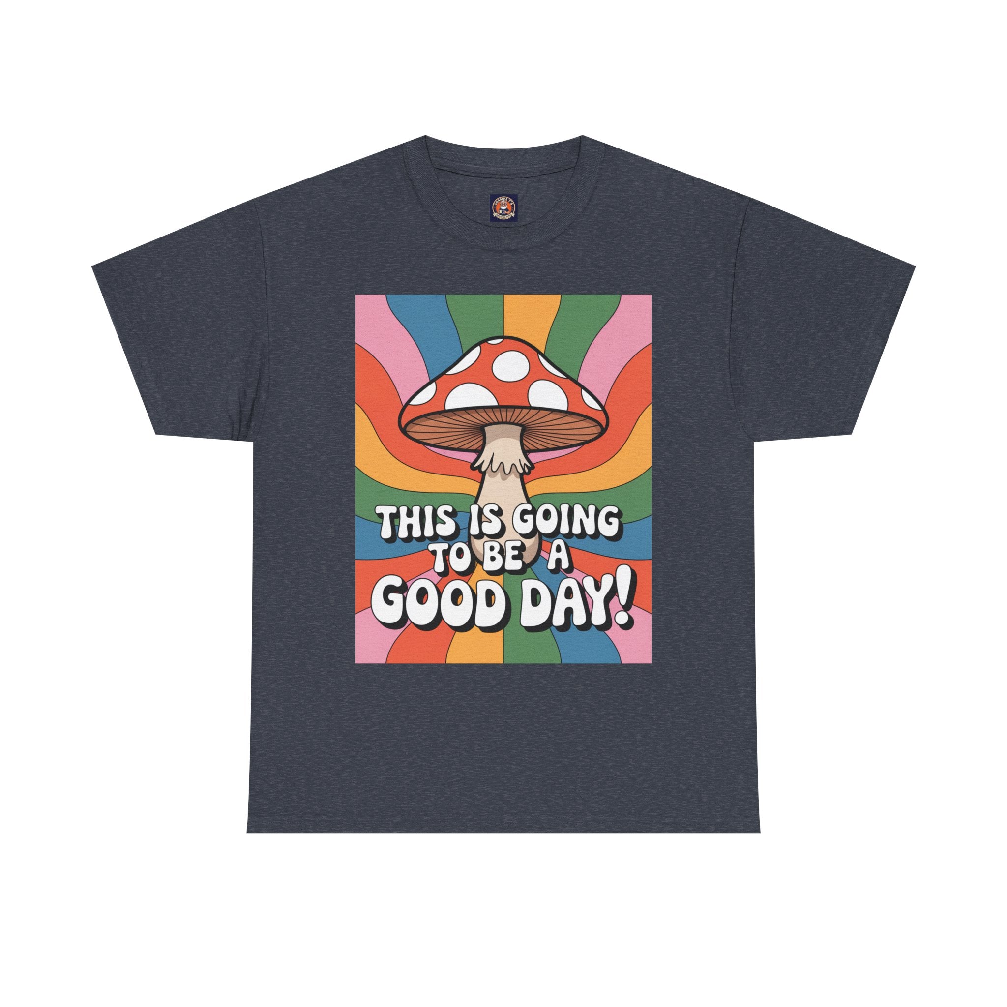 Fun Hippy Mushroom Cheerful Graphic Tee, Positive Vibes T-Shirt for Everyday Wear, Gift for Nature Lovers, Trendy Casual Wear, Eco-Friendly Fashion
