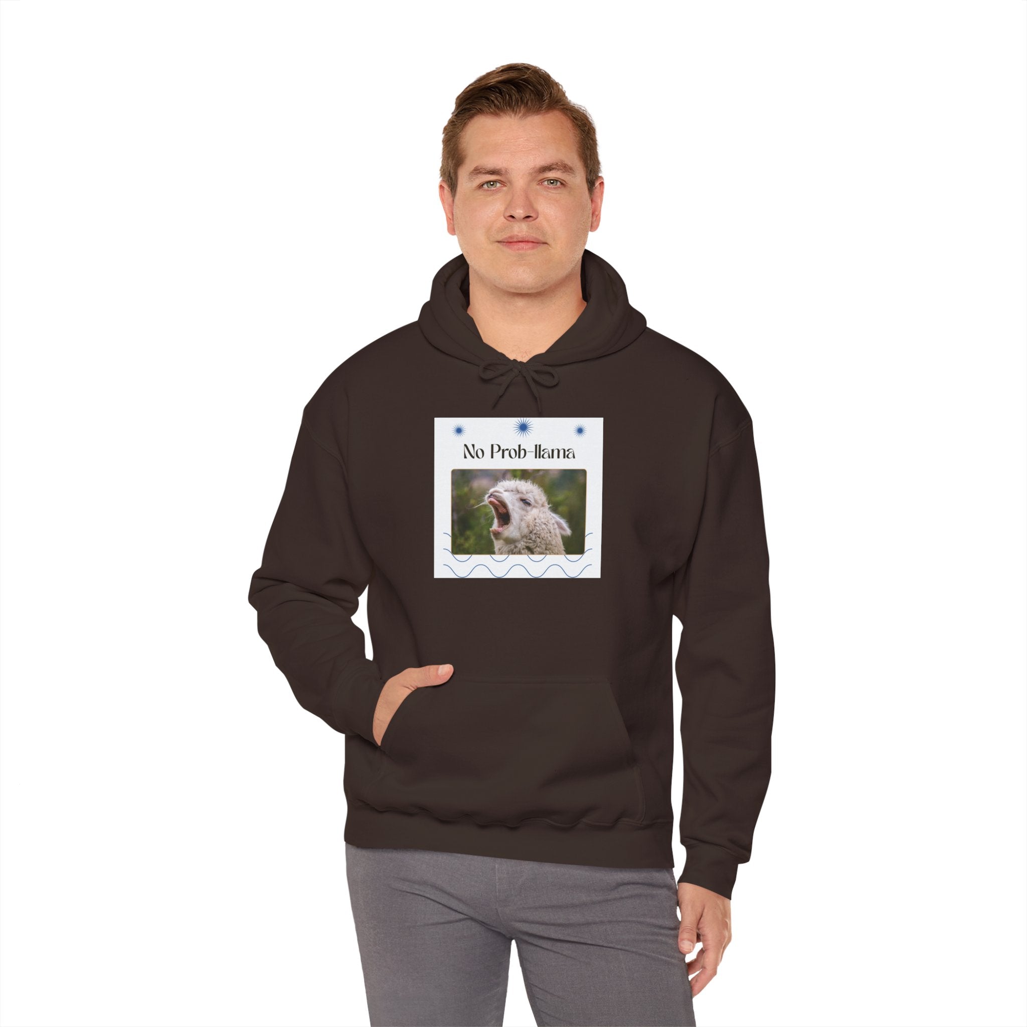 "No Prob-Llama" Unisex Hooded Sweatshirt with Fun Design, Cozy Apparel for Relaxed Days, Gifts for Friends, Casual Wear, Unique Gift Idea, Birthday Present