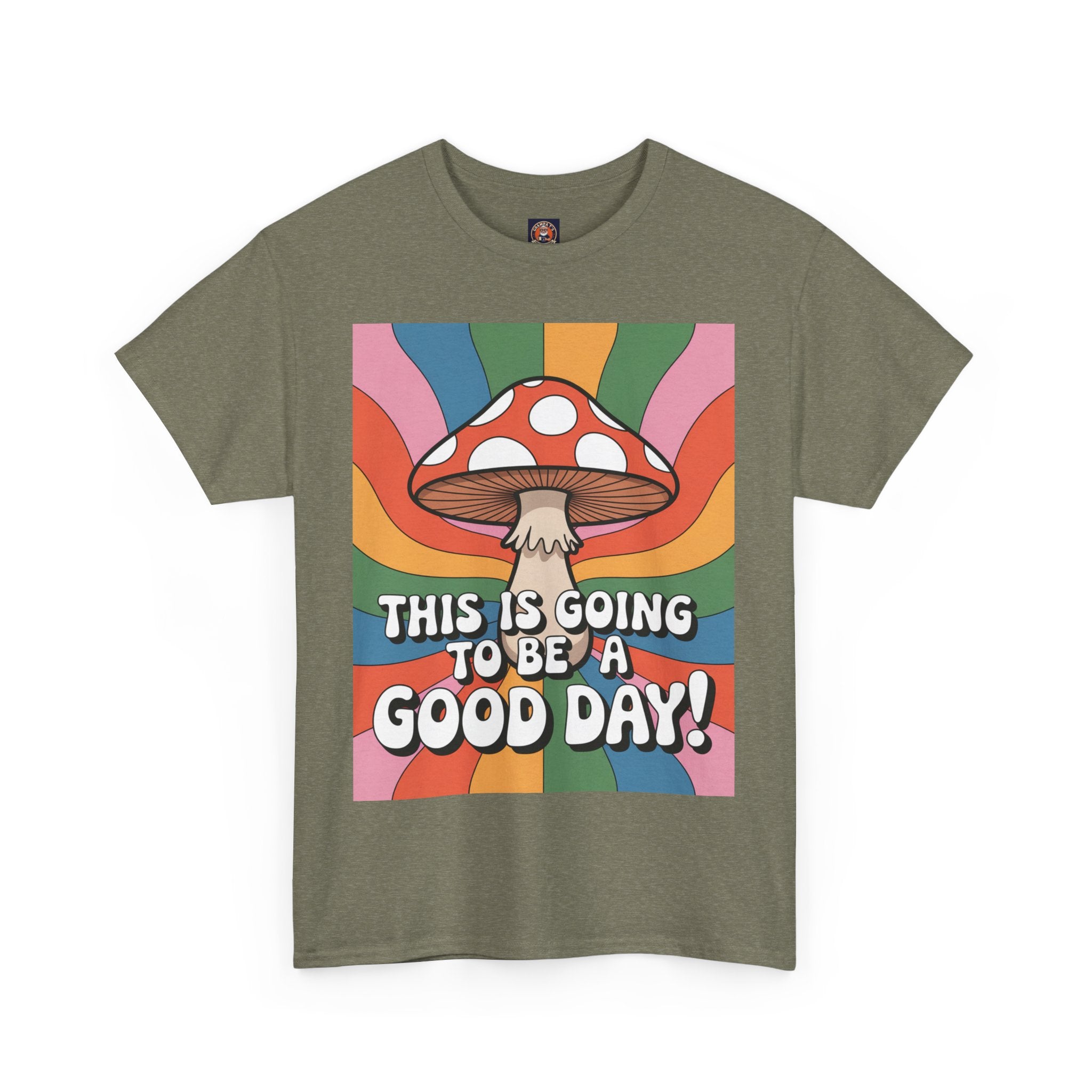 Fun Hippy Mushroom Cheerful Graphic Tee, Positive Vibes T-Shirt for Everyday Wear, Gift for Nature Lovers, Trendy Casual Wear, Eco-Friendly Fashion