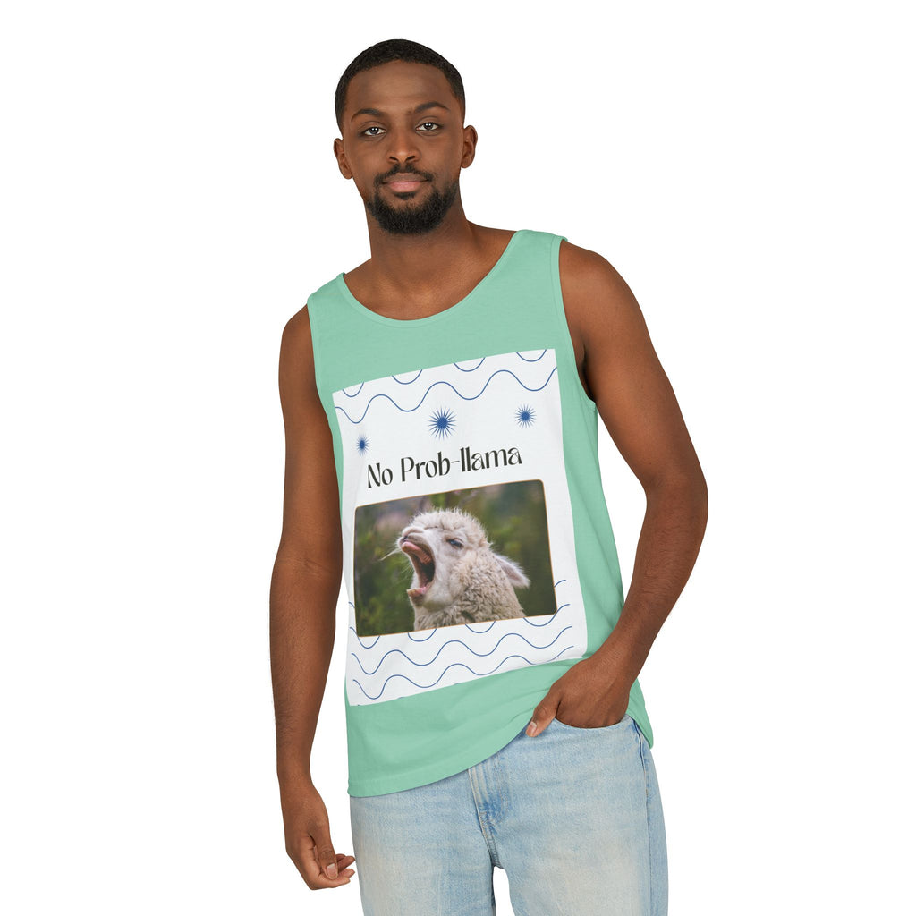 "No Prob-llama" Funny Tank Top – Cute Llama Graphic for Summer Vibes, Animal Lovers, Festivals & Chill Days