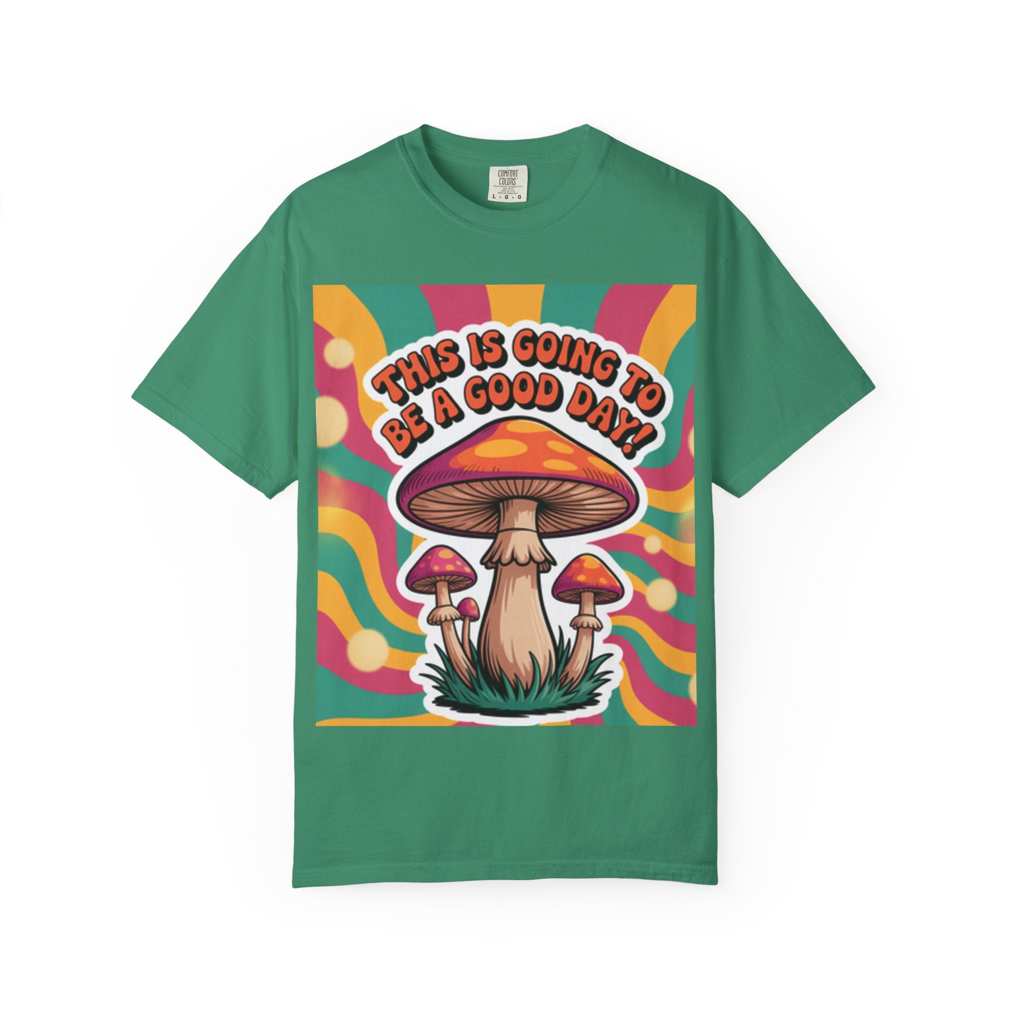 Positive Vibes T-shirt, Retro Mushroom Tee, Unisex Psychedelic Shirt, Gift for Friends, Casual Wear, Summer Essentials