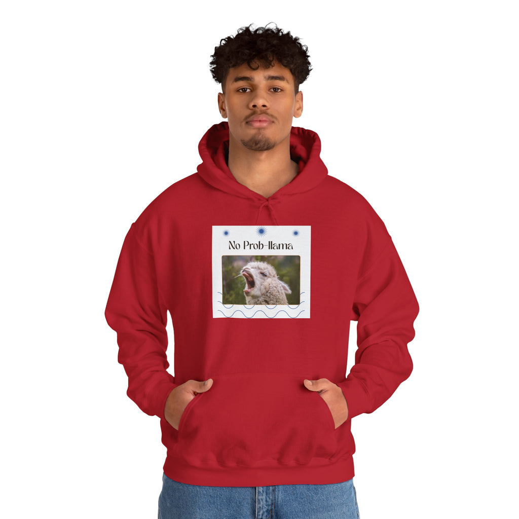 "No Prob-Llama" Unisex Hooded Sweatshirt with Fun Design, Cozy Apparel for Relaxed Days, Gifts for Friends, Casual Wear, Unique Gift Idea, Birthday Present