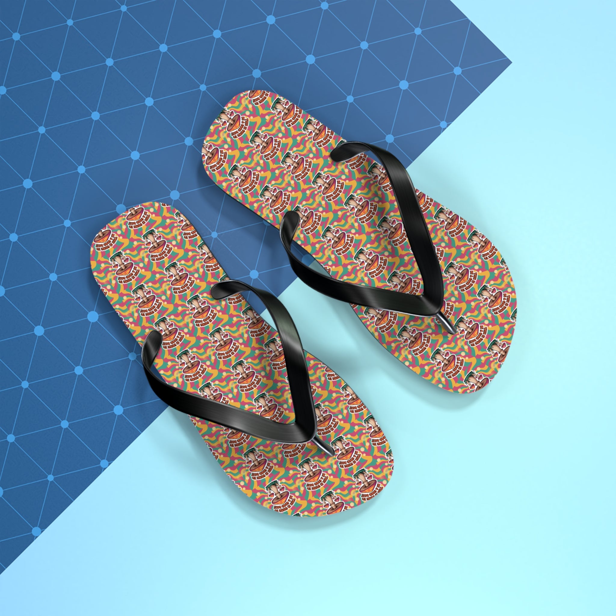 Rainbow Pattern Flip Flops, Summer Footwear, Beach Sandals, LGBTQ+ Pride Accessories, Vacation Essentials