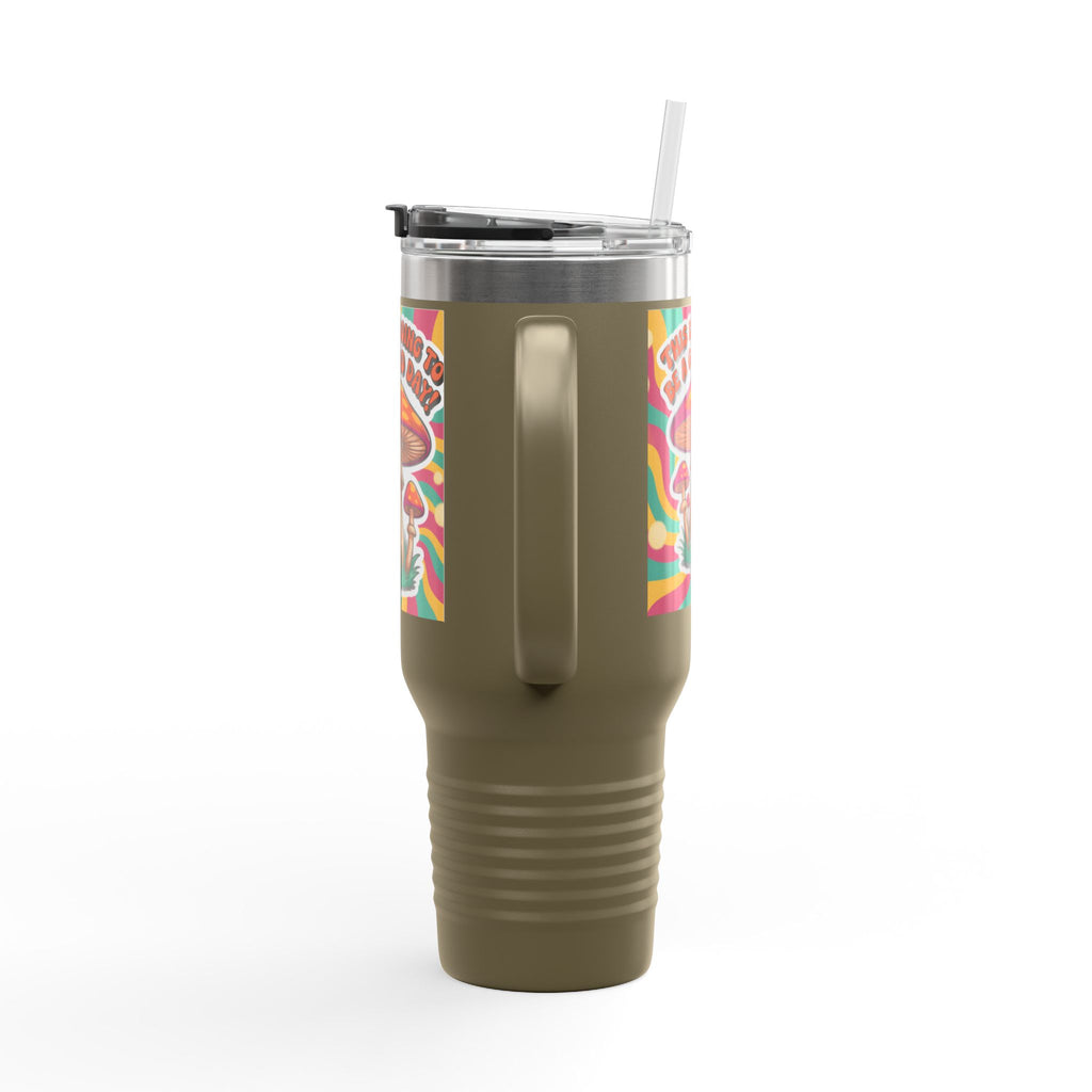 Colorful Happy Mushroom Insulated Travel Mug - Perfect for Adventures, Gifts, Summer Vibes, Camping, Road Trips, Daily Motivation