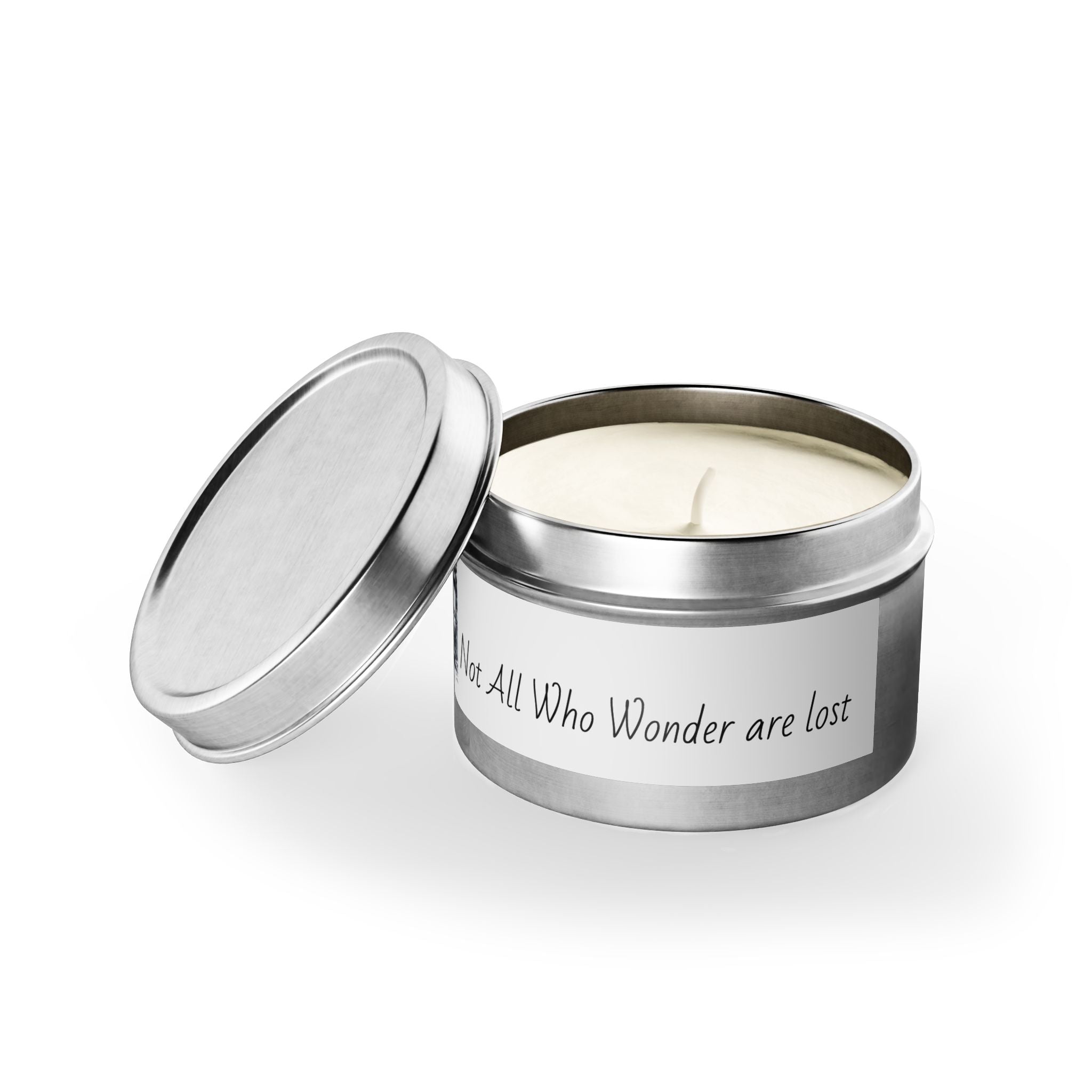 Inspirational Tin Candles - "Not All Who Wonder Are Lost" - Travel Lovers Gift, Home Decor, Aromatic Relaxation, Adventure Decor, Unique