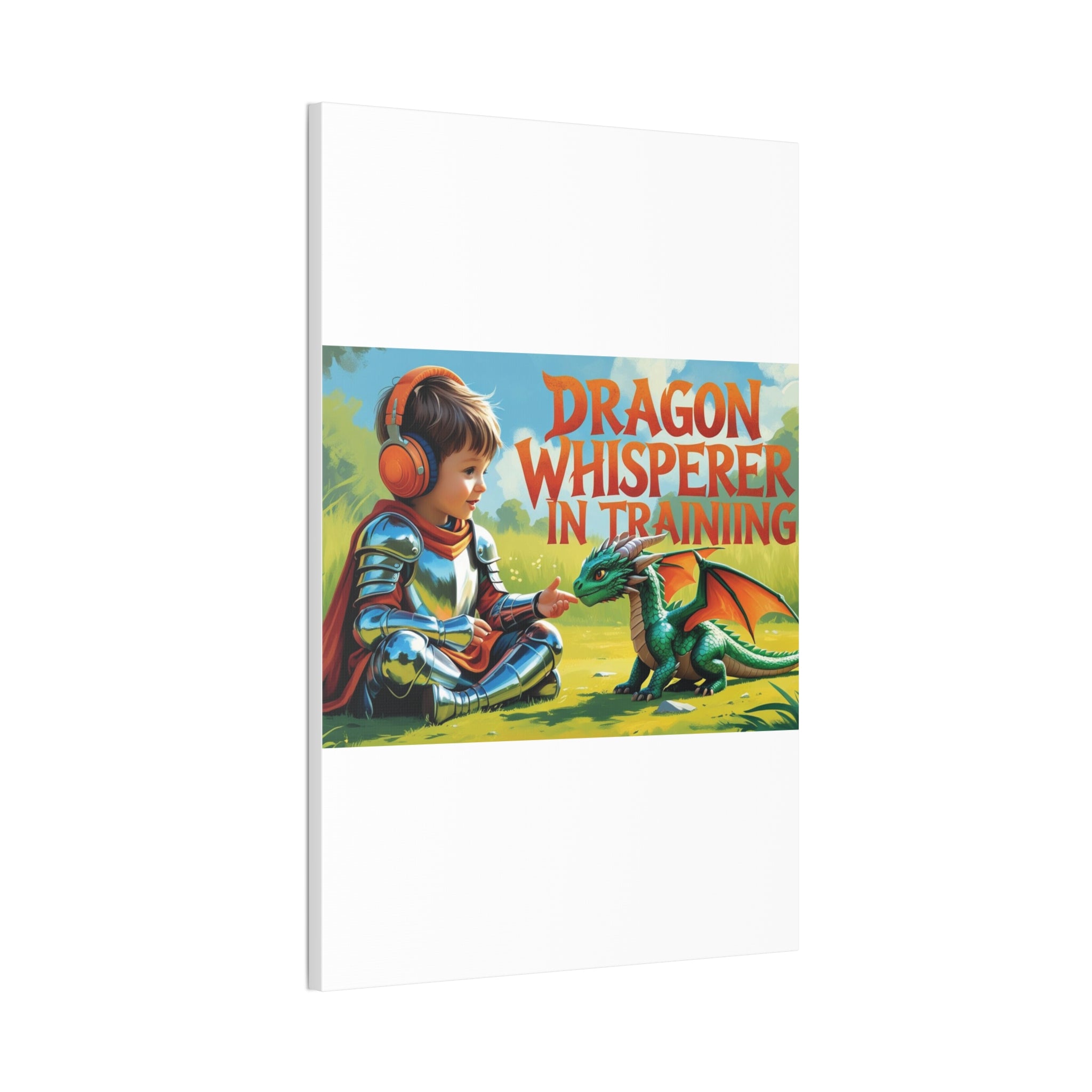Dragon Whisperer Canvas Print, Playroom Decor, Childrens Wall Art, Fantasy Kids Room, Dragon Lover Gift, Adventure Art, Kid's Room Decor