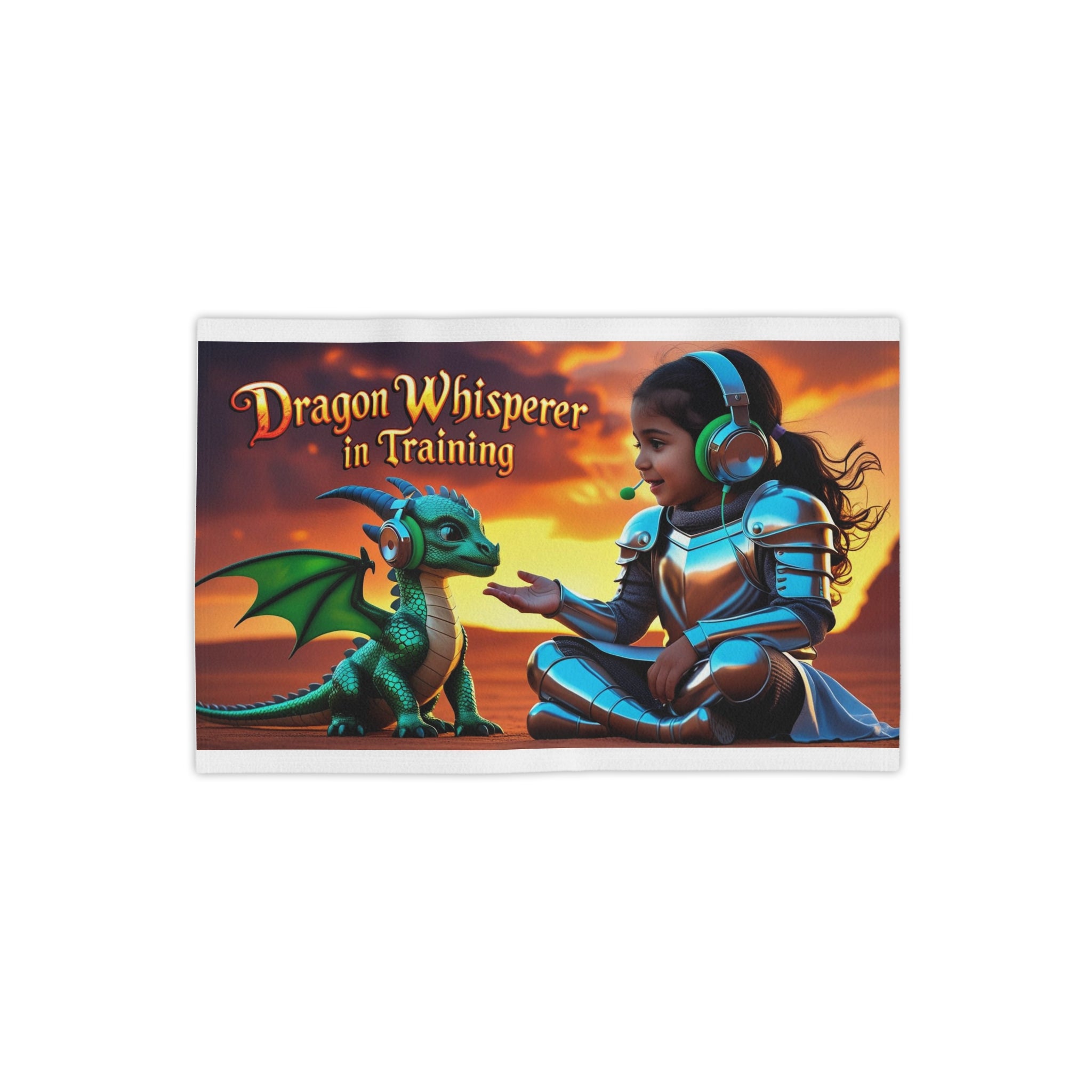 Funny Dragon Whisperer (Girl) Beach Towel - Fantasy Beach Towels, Kids Towels, Dragon Lovers Gift, Summer Essentials, Pool Day Must-Have
