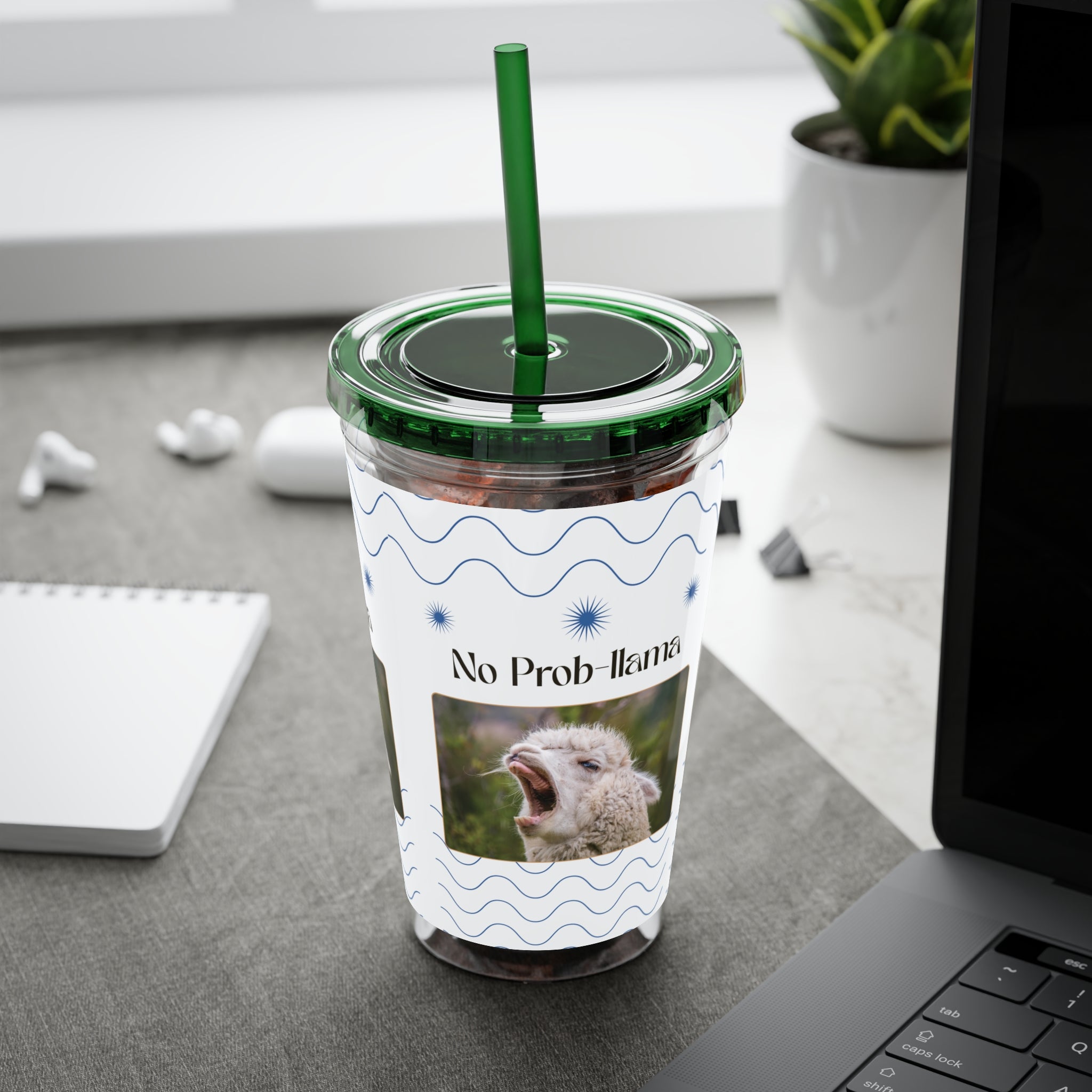 Tumbler Cup - &quot;No Prob-Llama&quot; Graphic 16oz Sunsplash Travel Cup