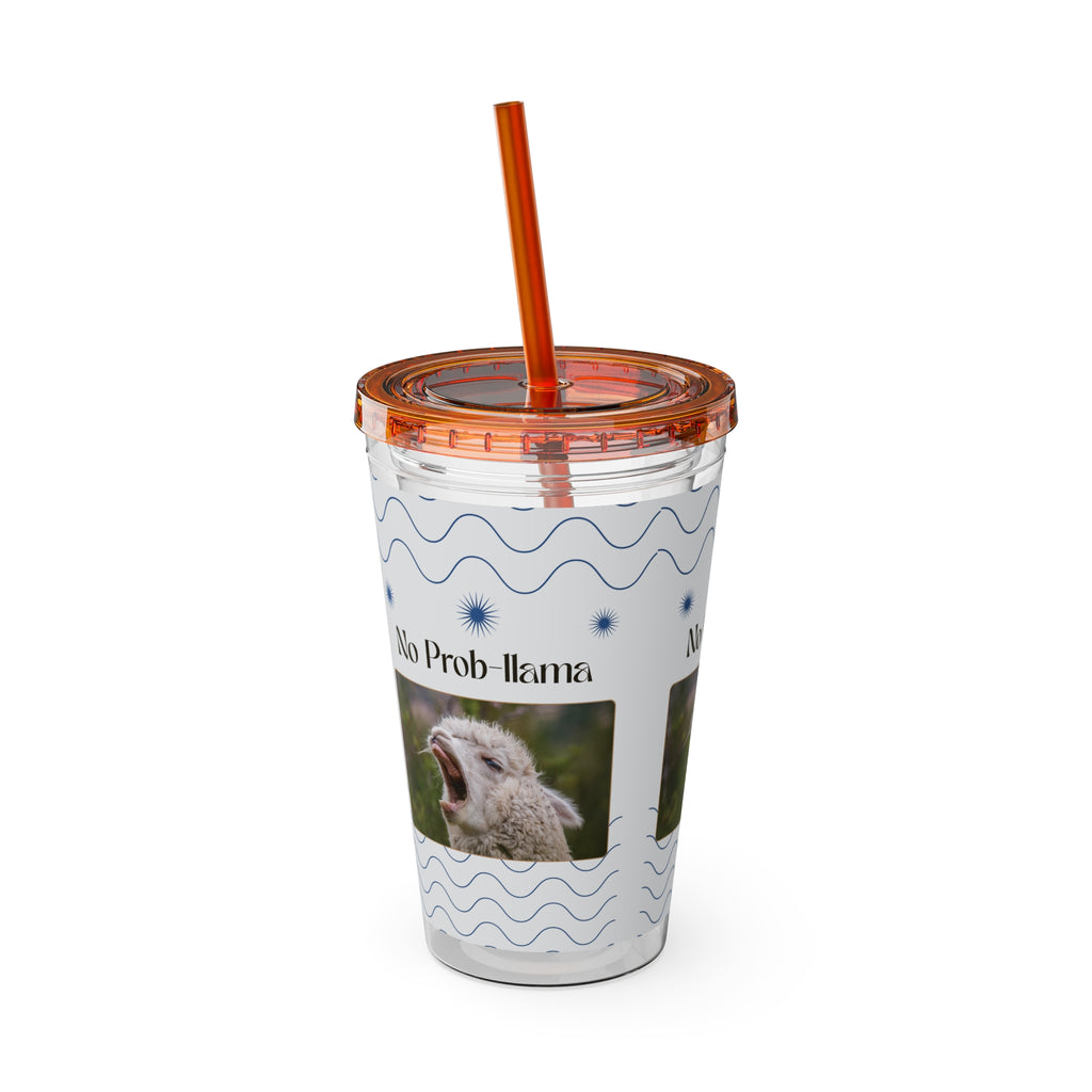 Tumbler Cup - &quot;No Prob-Llama&quot; Graphic 16oz Sunsplash Travel Cup