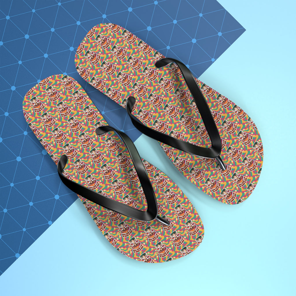 Rainbow Pattern Flip Flops, Summer Footwear, Beach Sandals, LGBTQ+ Pride Accessories, Vacation Essentials