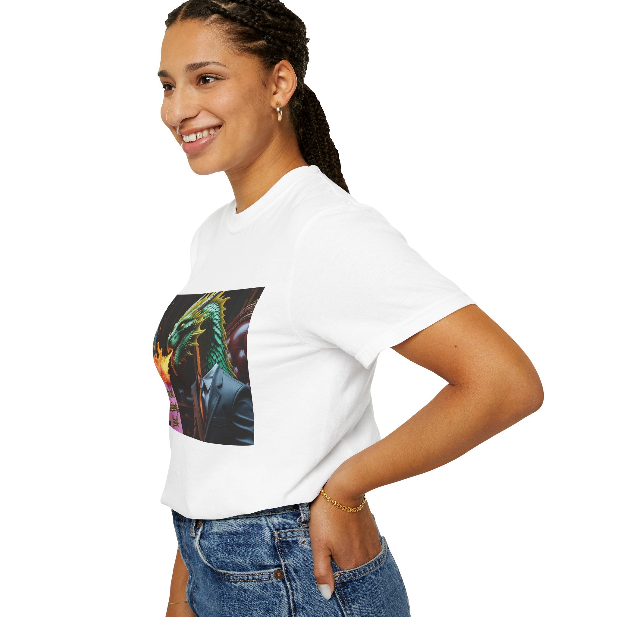 Dragon Fire  Unisex Garment-Dyed T-Shirt, Fun Graphic Tee, Unique Gift, Casual Wear, Fantasy Lover Apparel, Statement Shirt
