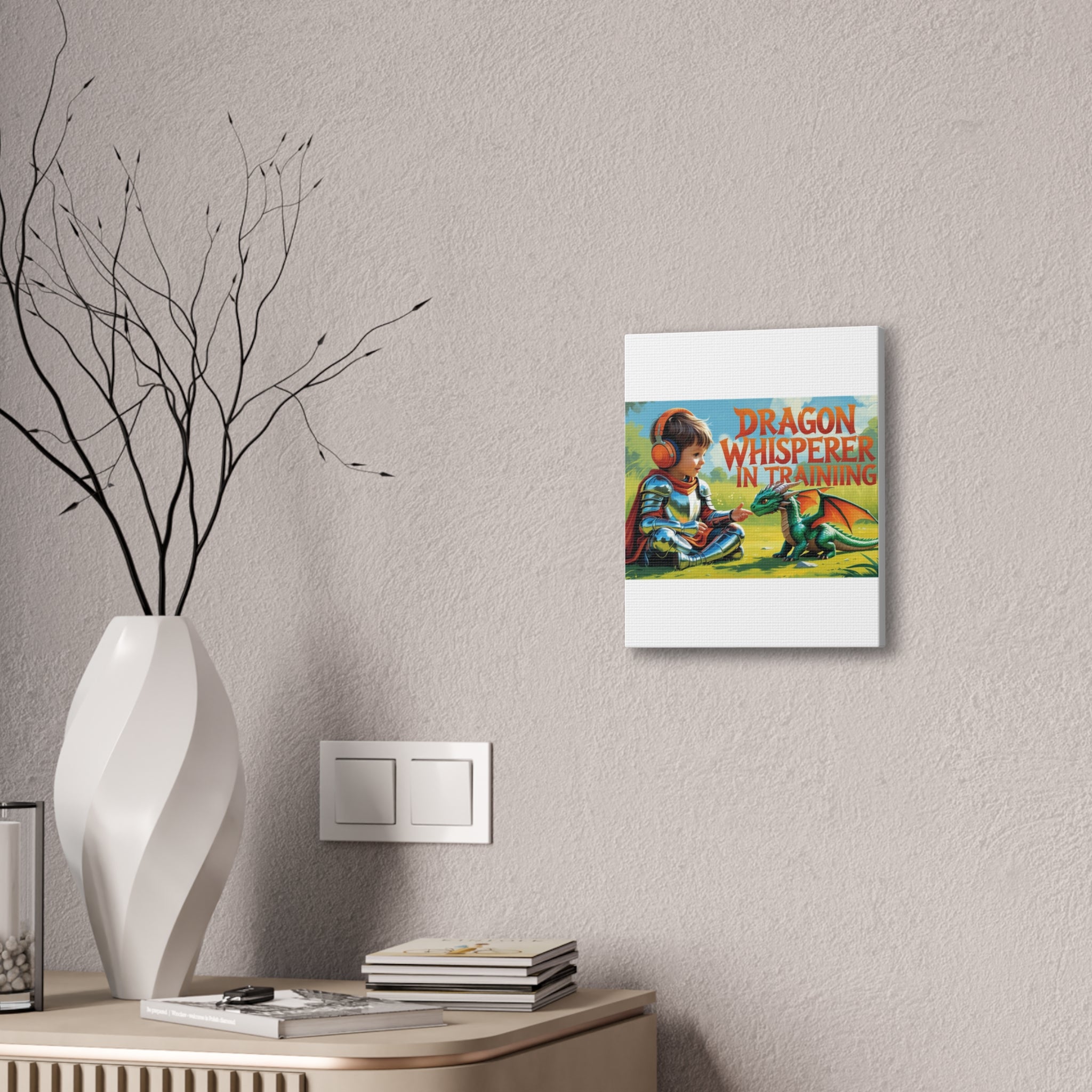 Dragon Whisperer Canvas Print, Playroom Decor, Childrens Wall Art, Fantasy Kids Room, Dragon Lover Gift, Adventure Art, Kid's Room Decor
