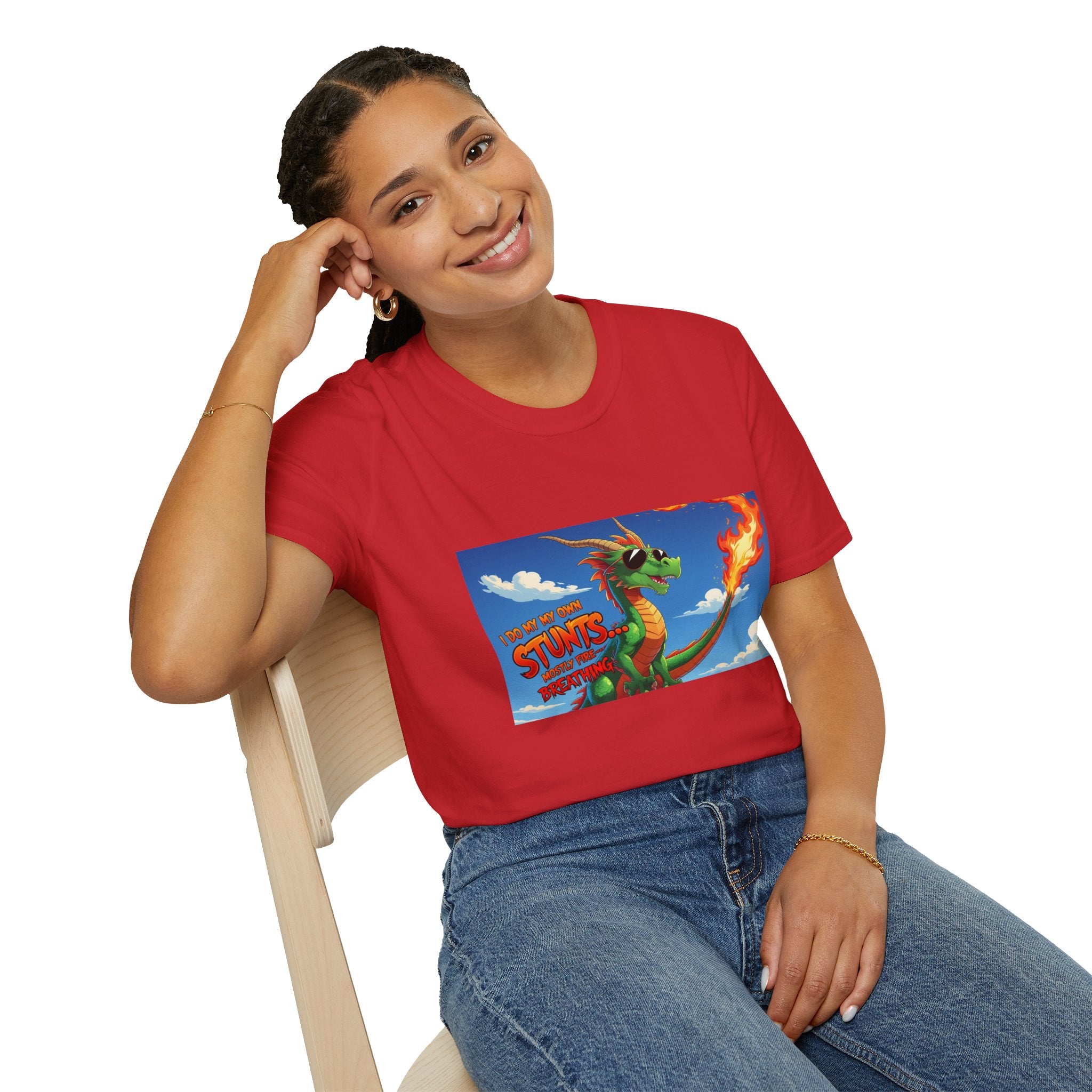 Funny Fire-Breathing Dragon T-Shirt | Fantasy Graphic Tee for Kids and Adults, Unisex Softstyle T-Shirt, Casual Wear, Game Night Apparel, [...]