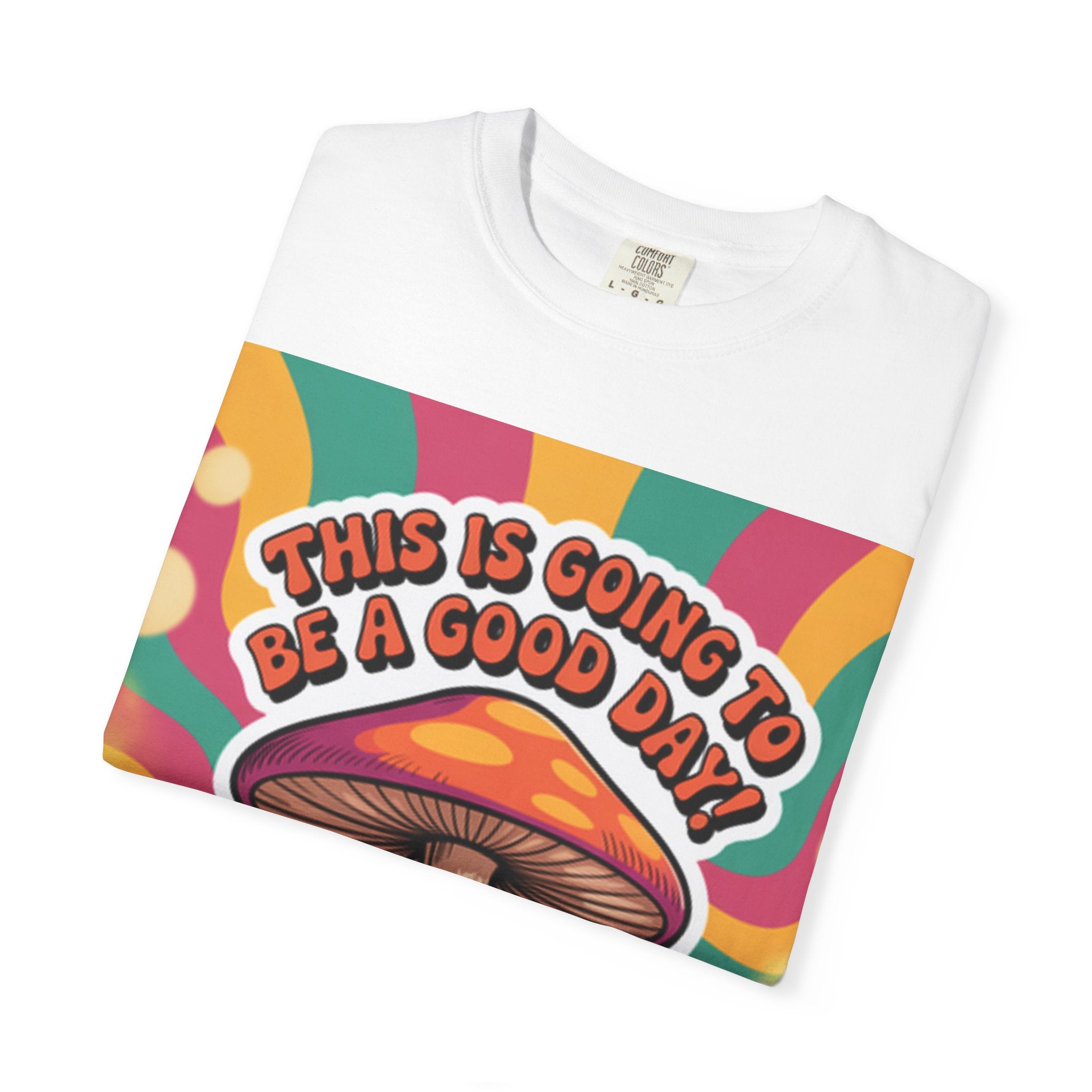 Positive Vibes T-shirt, Retro Mushroom Tee, Unisex Psychedelic Shirt, Gift for Friends, Casual Wear, Summer Essentials