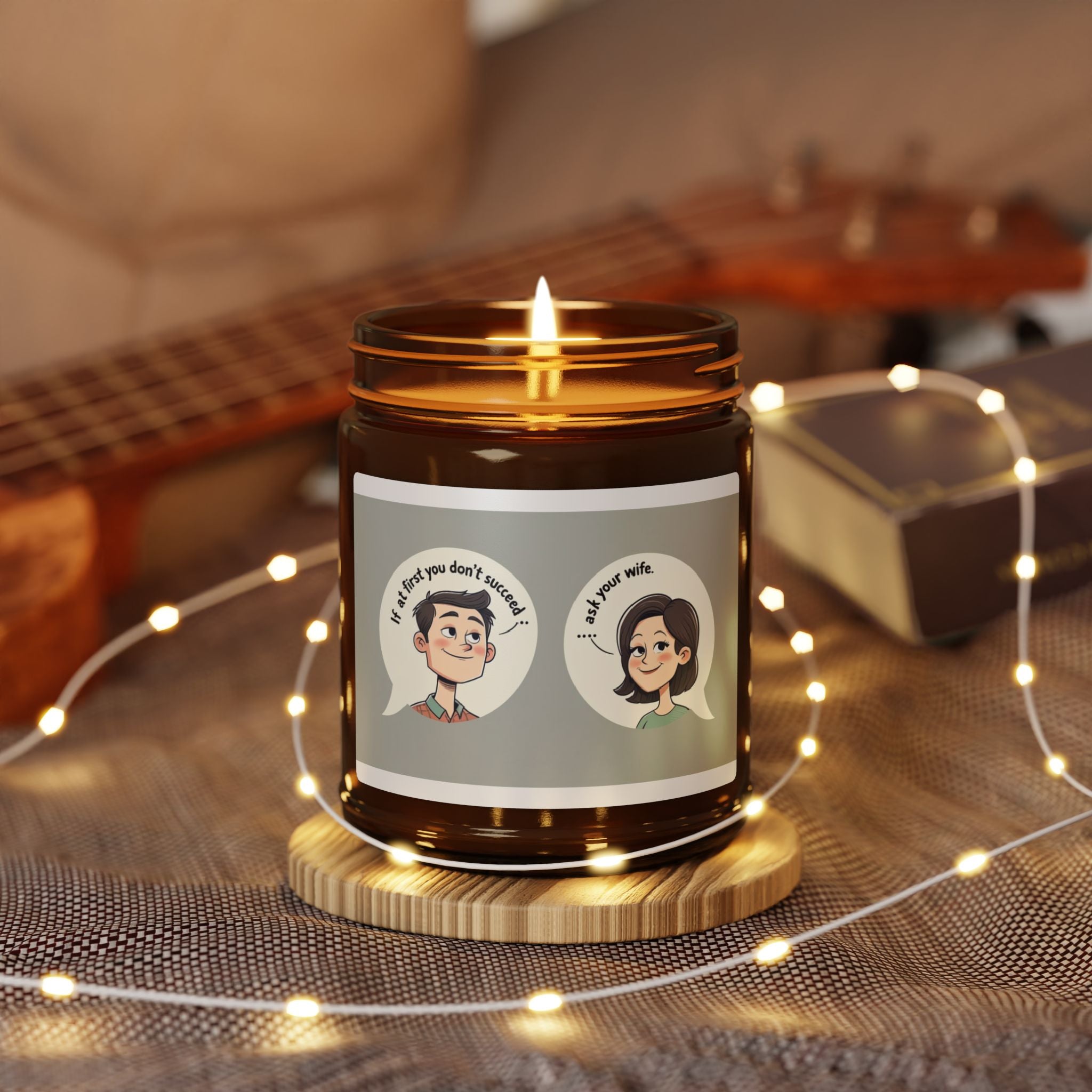 Funny Ask My Wife Scented Soy Candle - Cozy Home Decor, Gift for Her, Aromatherapy, Self-Care, Relaxation, Unique Candle Gift