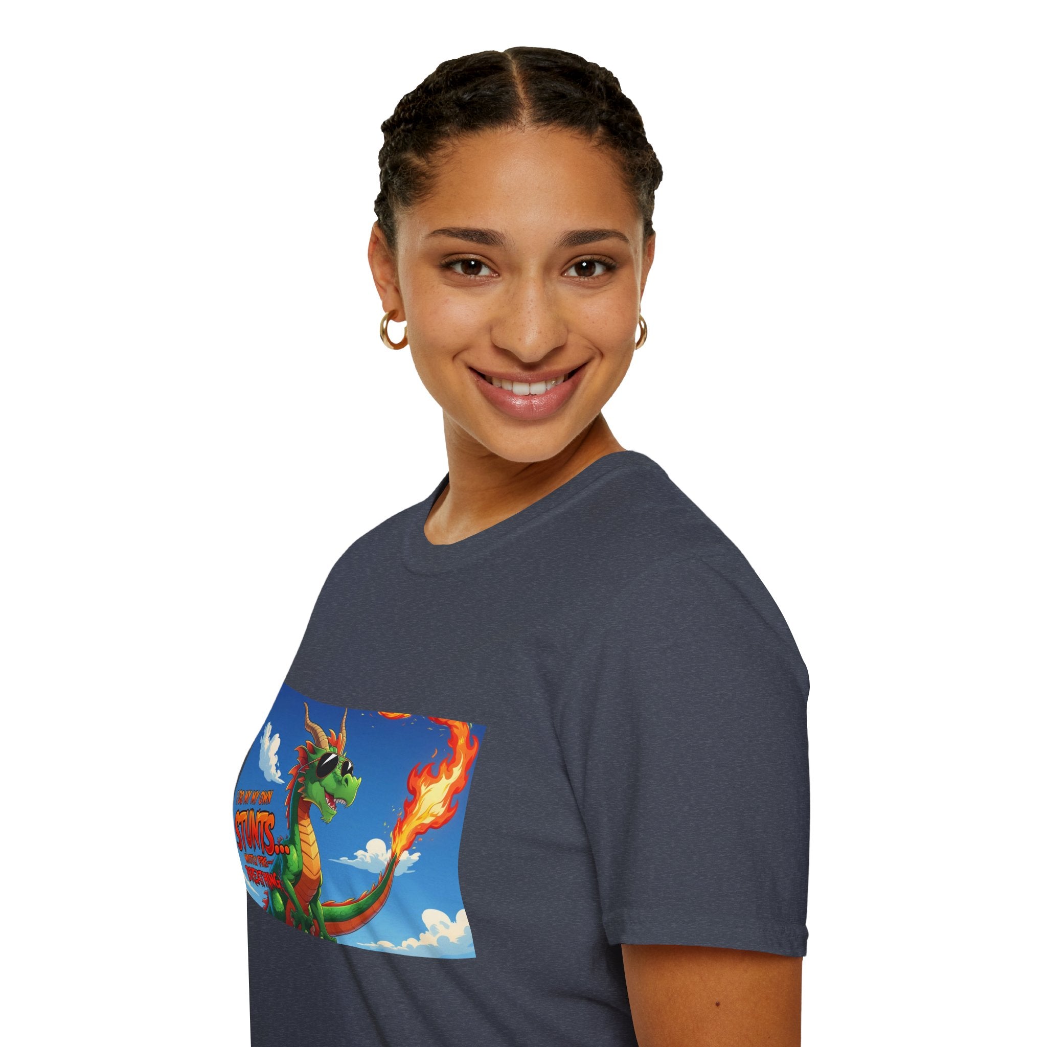 Funny Fire-Breathing Dragon T-Shirt | Fantasy Graphic Tee for Kids and Adults, Unisex Softstyle T-Shirt, Casual Wear, Game Night Apparel, [...]