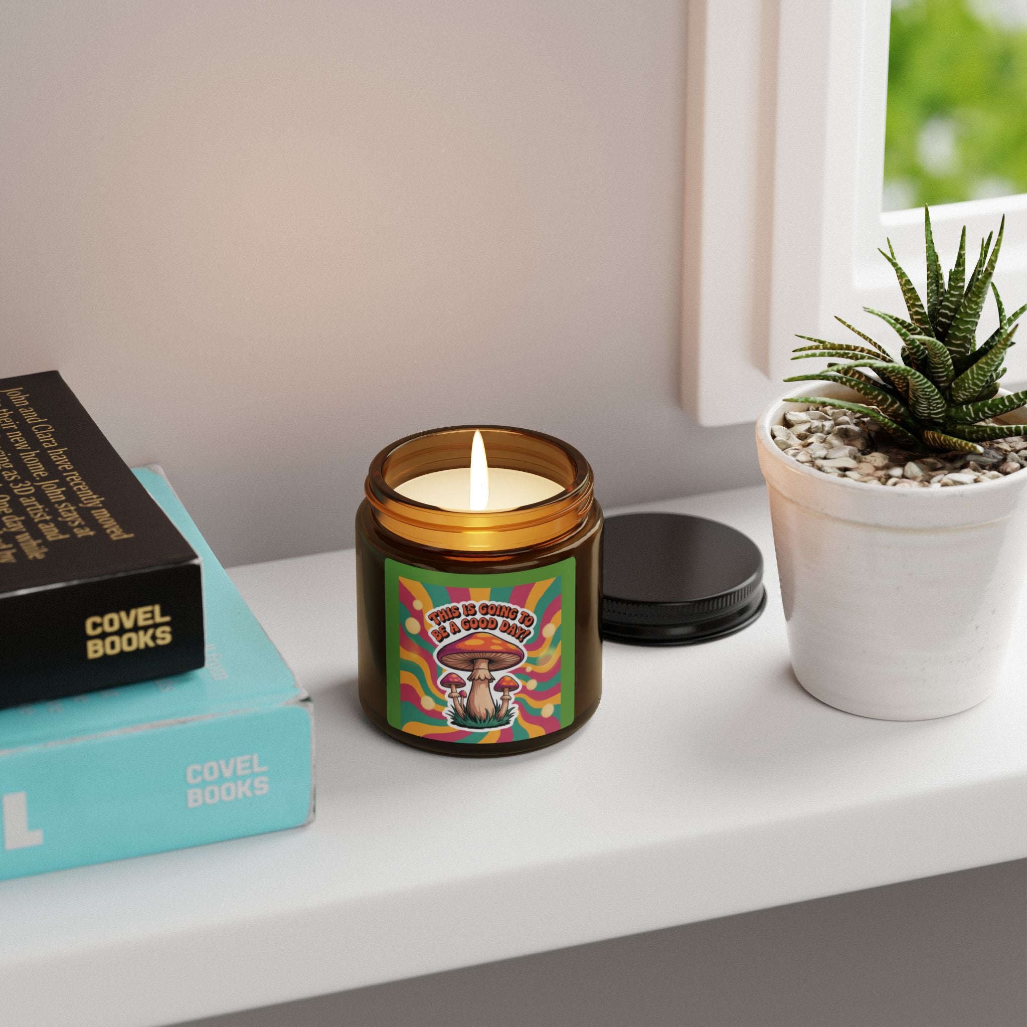 Scented Soy Candle - Groovy Day Vibe, Aromatherapy Gift, Home Decor, Mindfulness Relaxation, Eco-Friendly Candle
